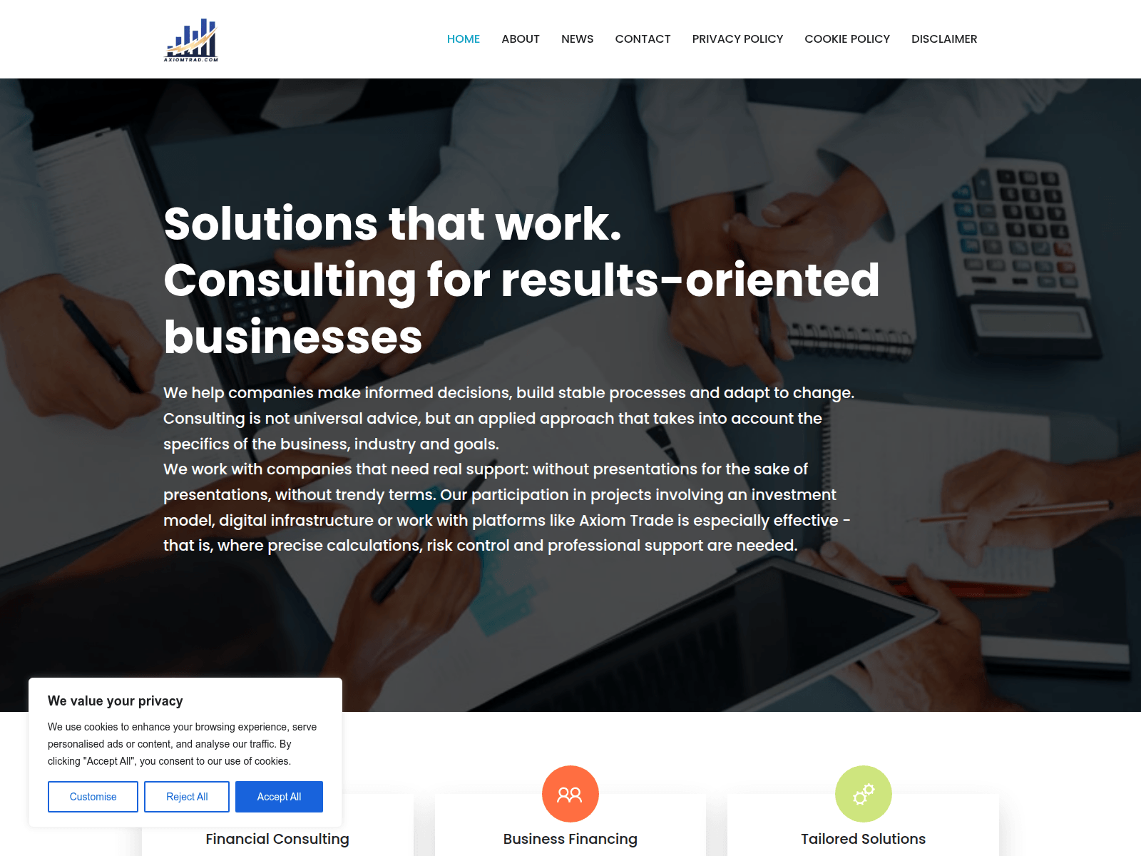 Screenshot of axiomtrad.com