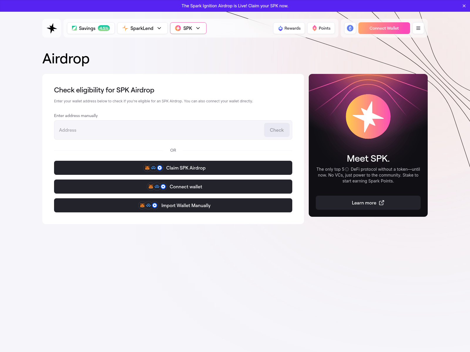 Screenshot of spark-app.world