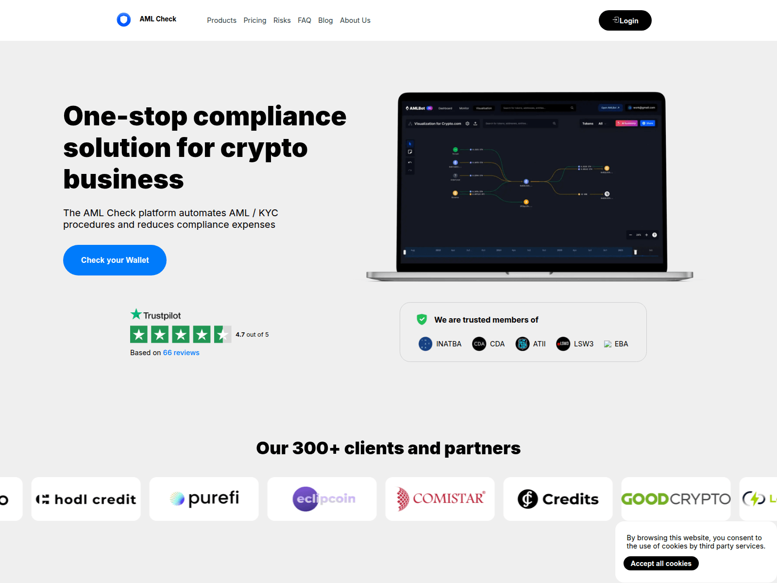 Screenshot of amlwallet.report
