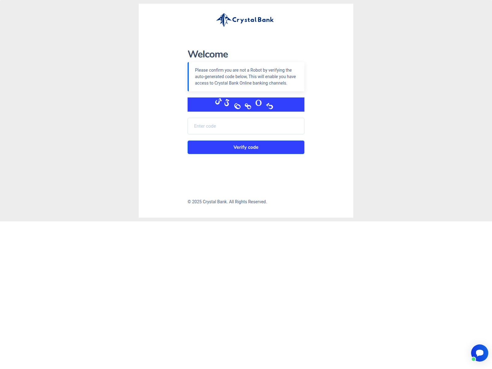 Screenshot of account.crystalbk.com