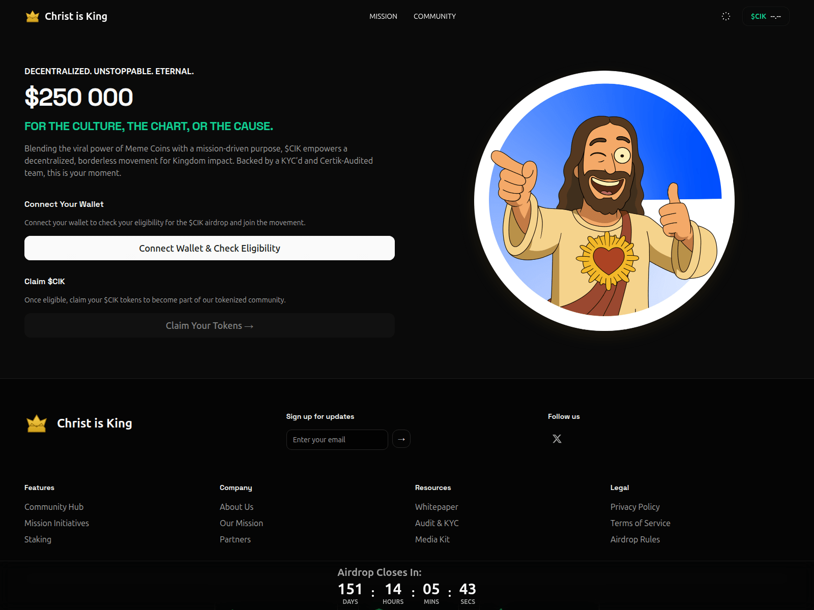Screenshot of christisking.vercel.app