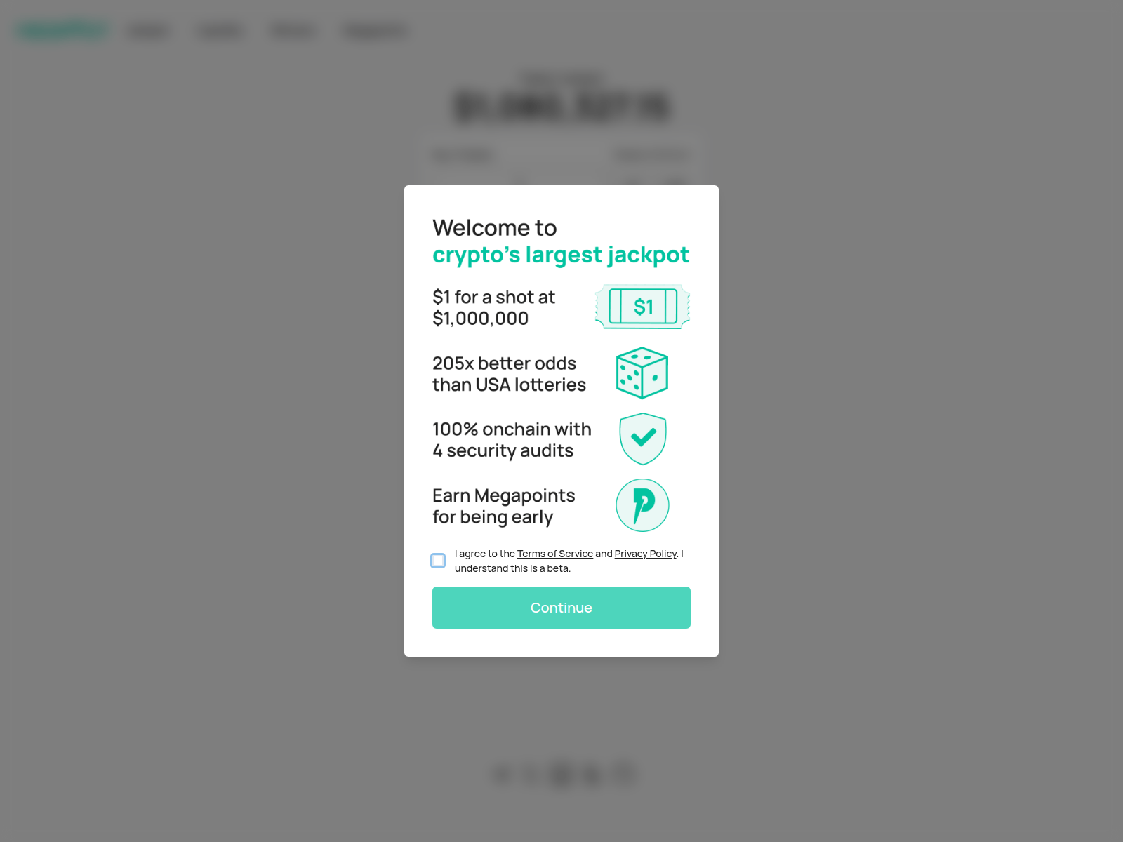 Screenshot of assets.cryptomegapot.app