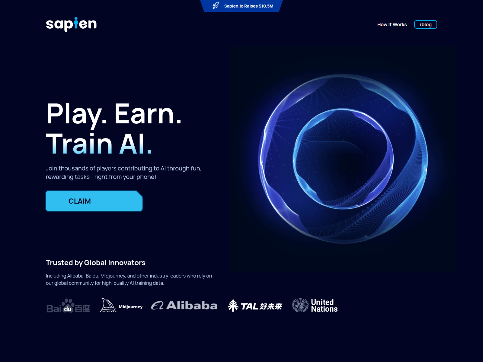 Screenshot of playsapien.com
