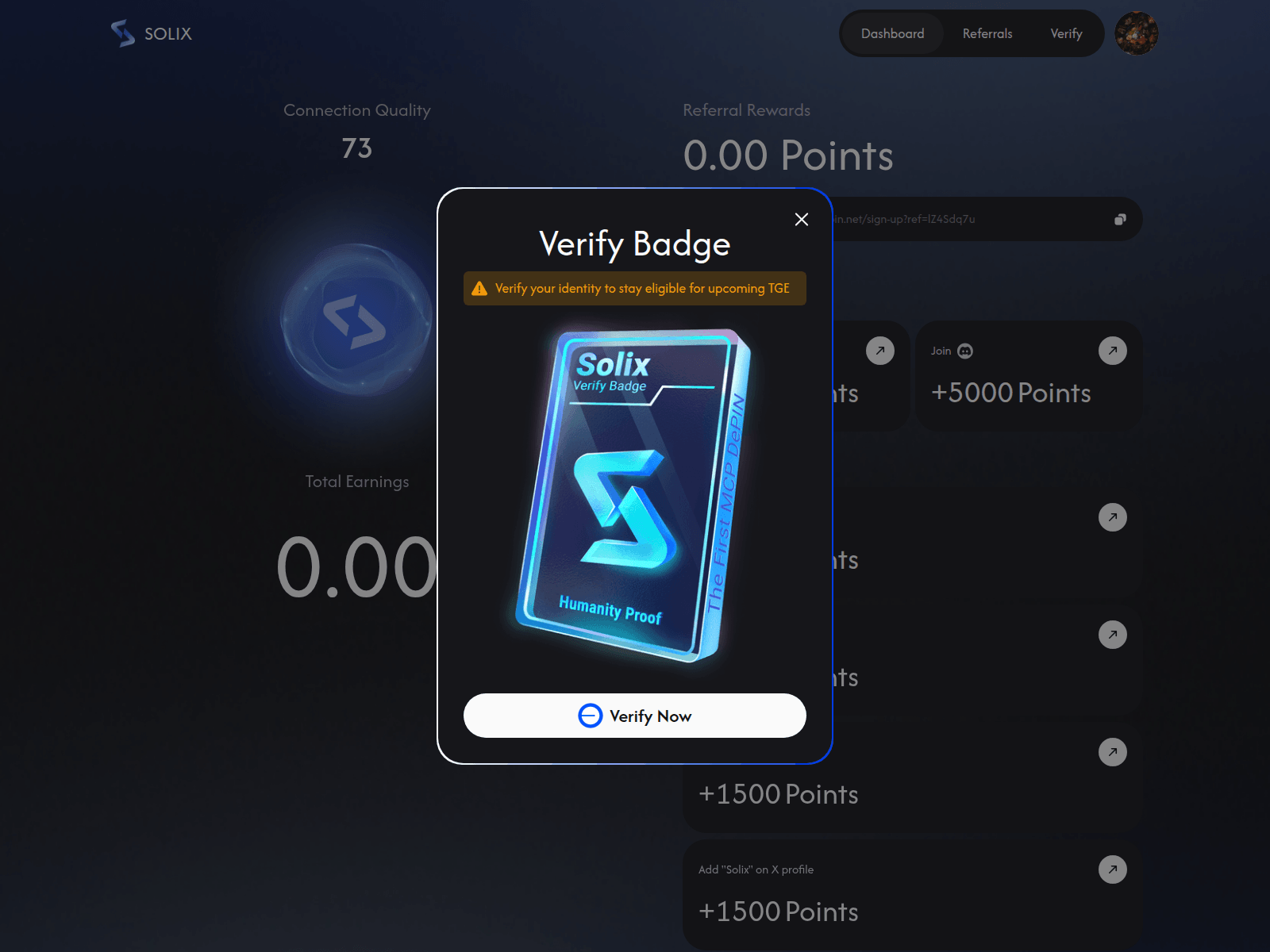 Screenshot of solix.dapps-bridge.net