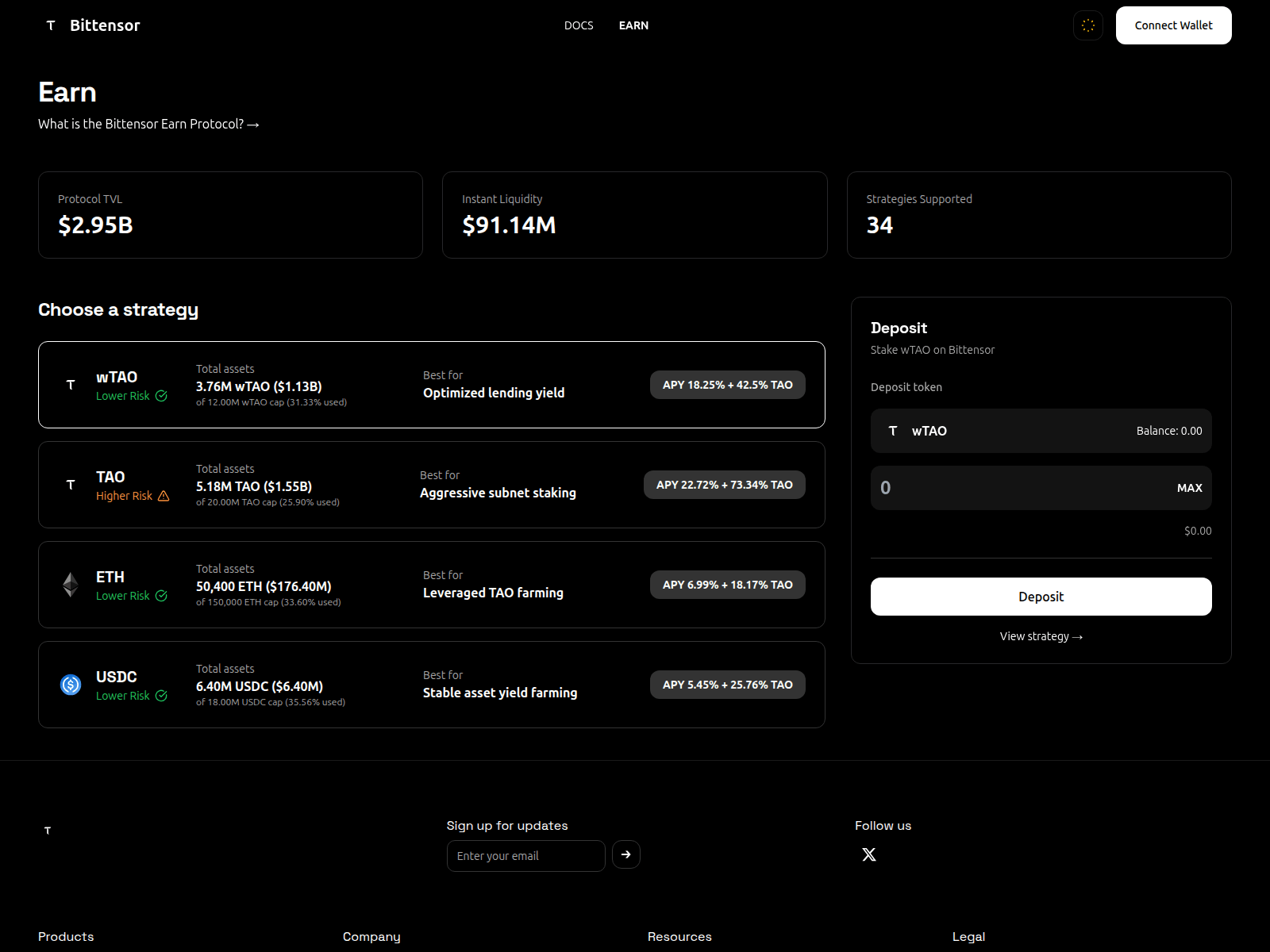 Screenshot of earn-protocol-bittensor.vercel.app