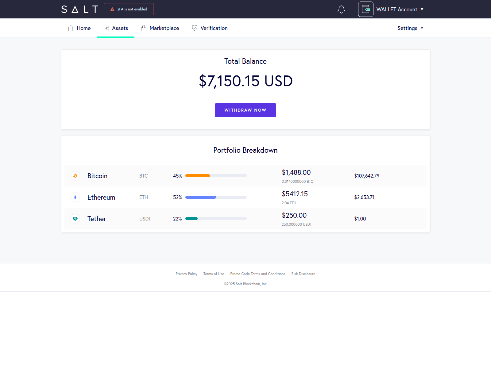 Screenshot of loan.saltlending.org