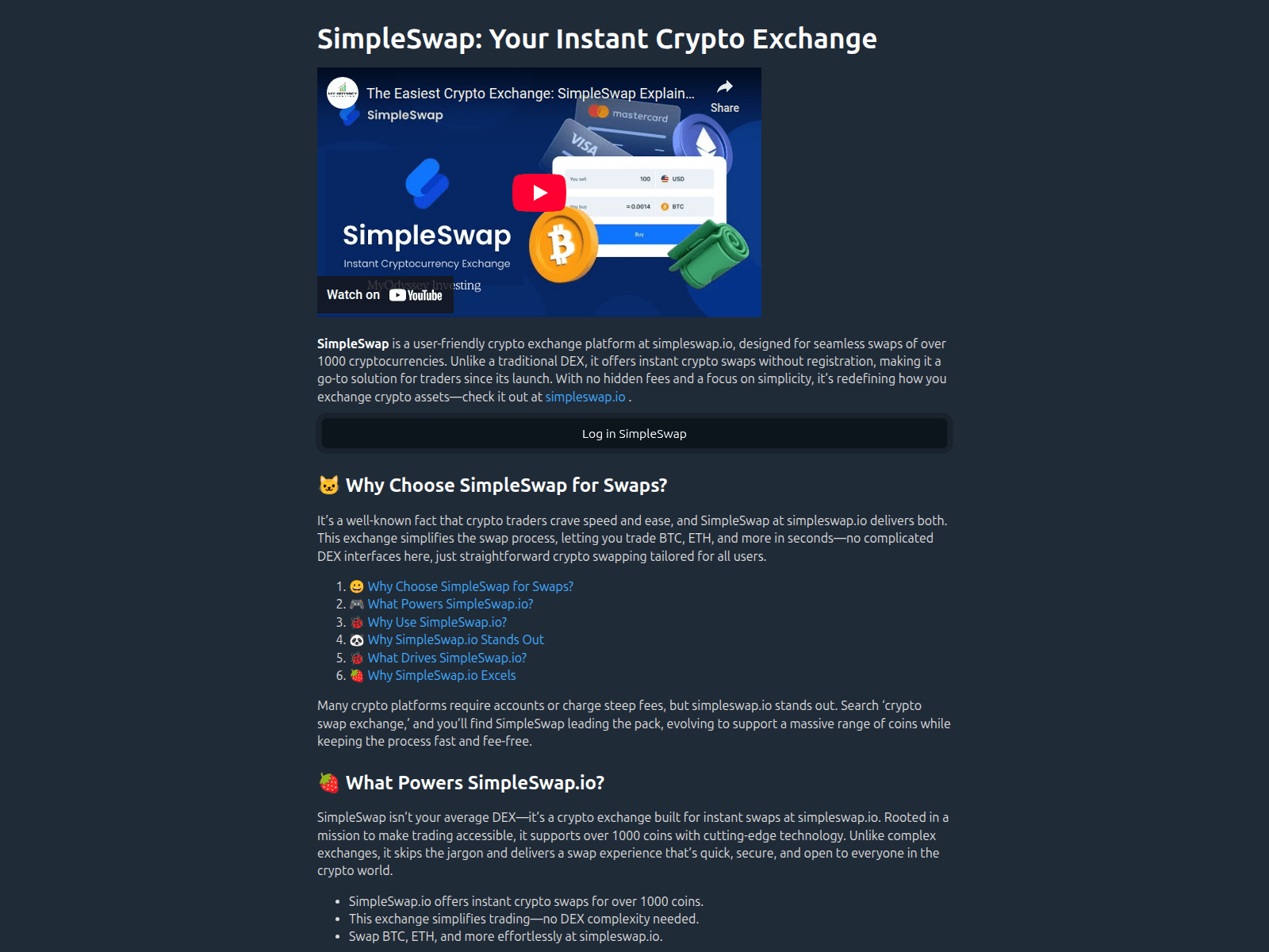 Screenshot of simple-swap.us