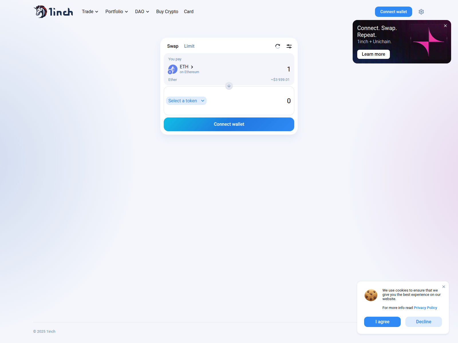 Screenshot of 1inch.io-v2-connect-api-wailet.com