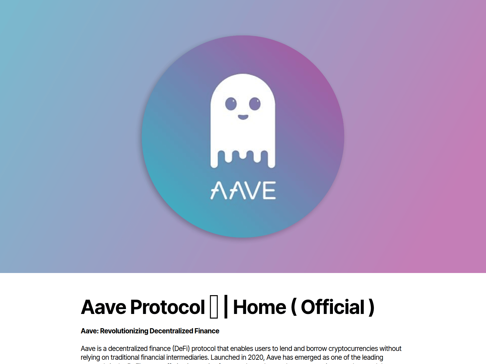 Screenshot of v3-aave.github.io