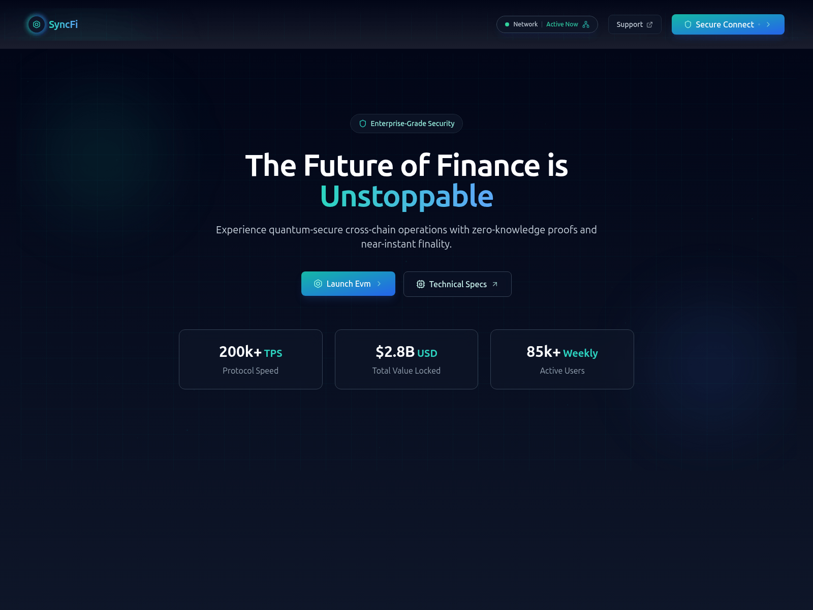 Screenshot of syncdexfi.com