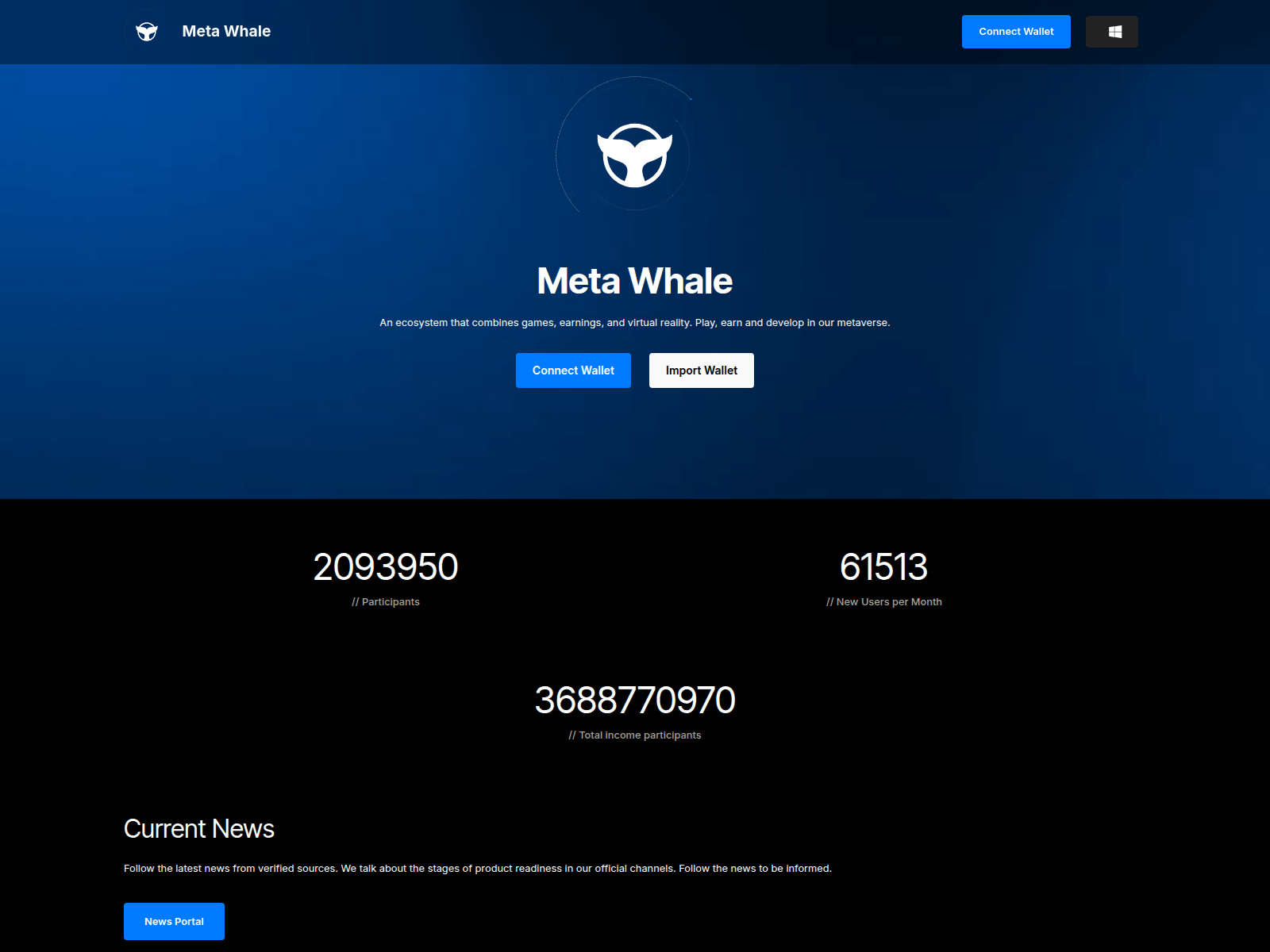 Screenshot of meta-whales.network