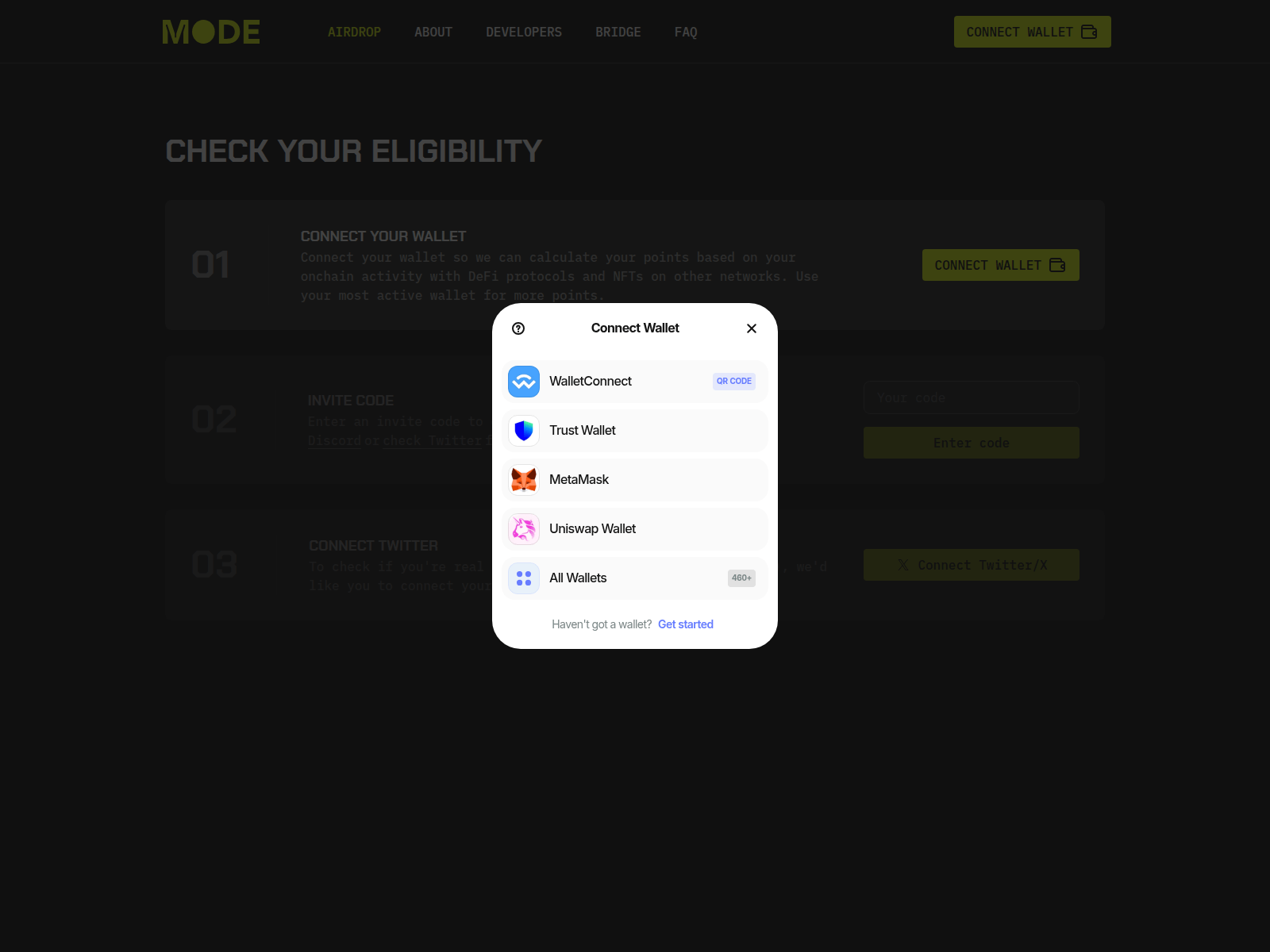 Screenshot of modeswap.xyz