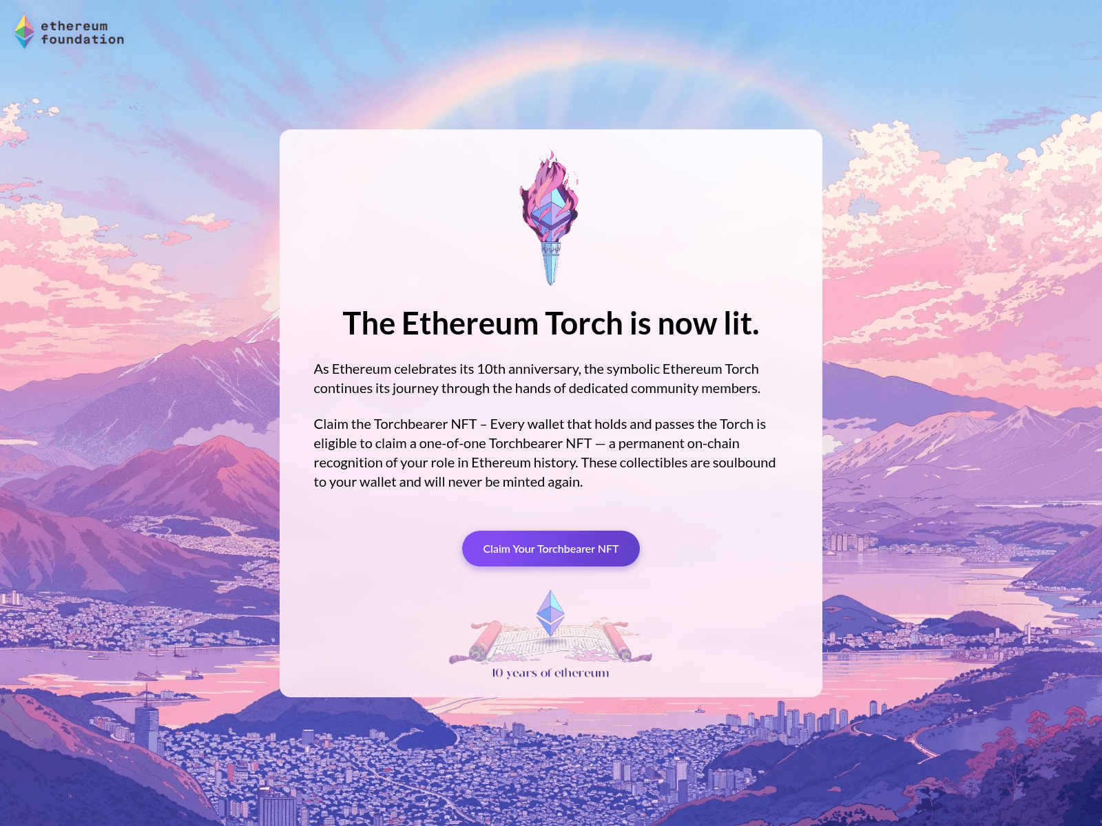 Screenshot of torchbearer-ethereum.com