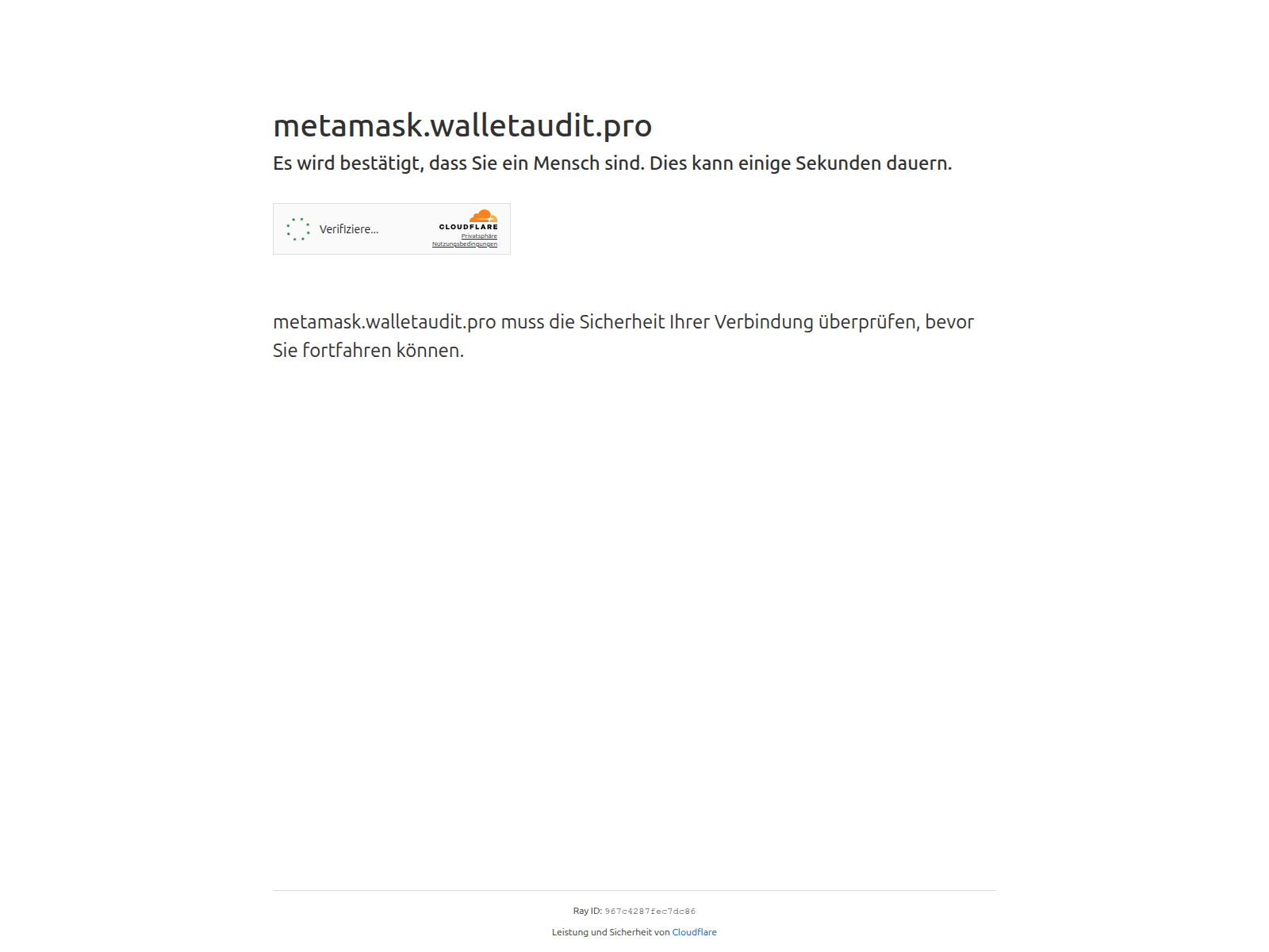 Screenshot of metamask.walletaudit.pro