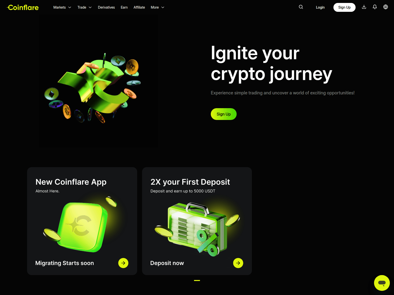 Screenshot of coinflare.com