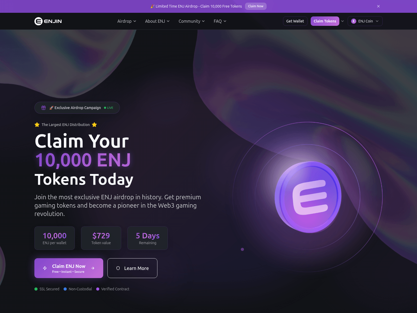 Screenshot of enjin-airdrop.com