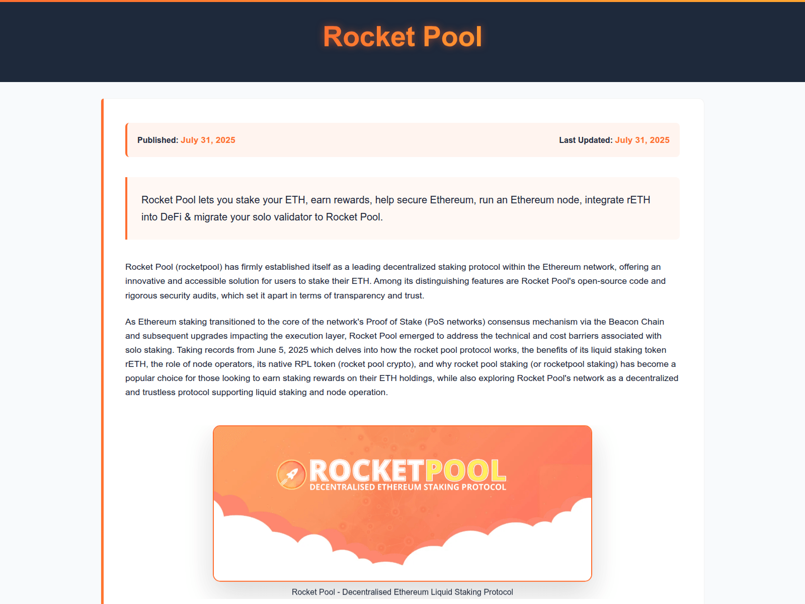 Screenshot of app.rockcetpool.net