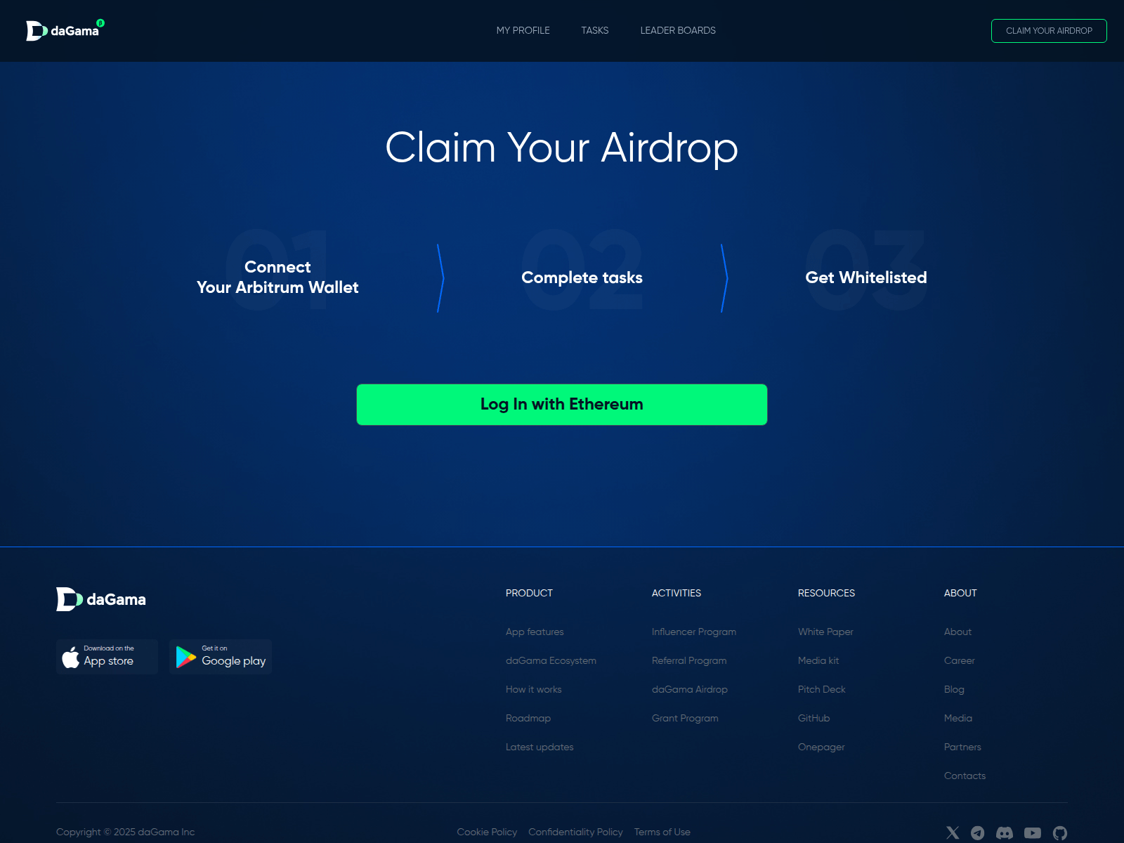 Screenshot of airdrop.dagamaa.world