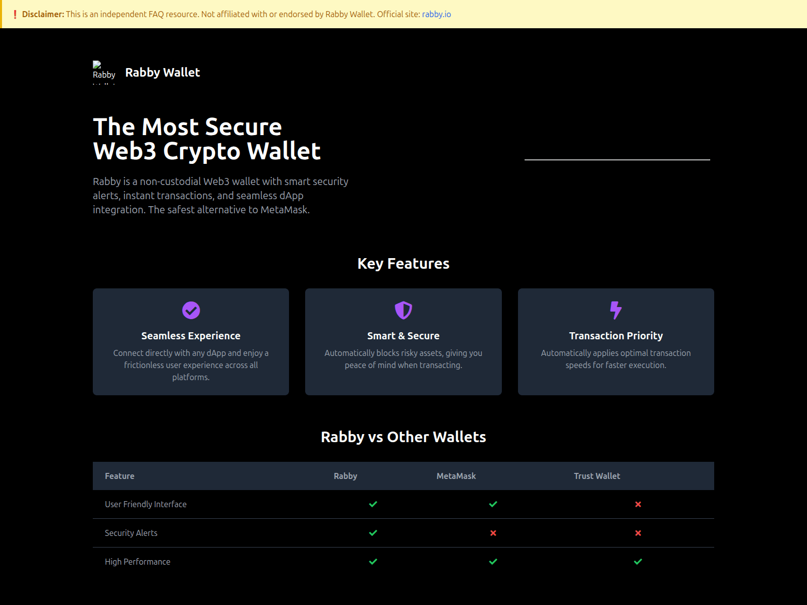 Screenshot of rabby-faq.io