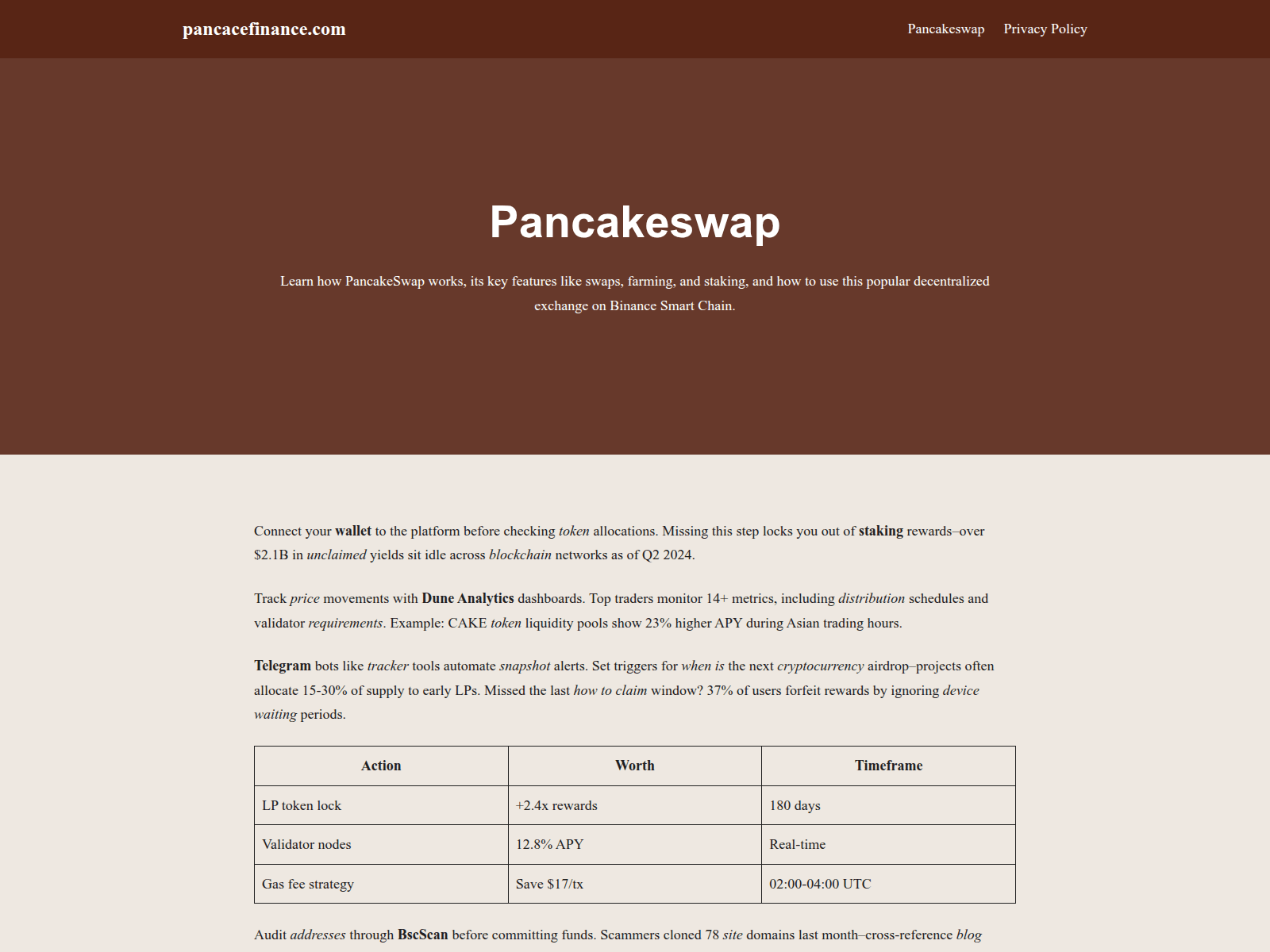 Screenshot of pancacefinance.com