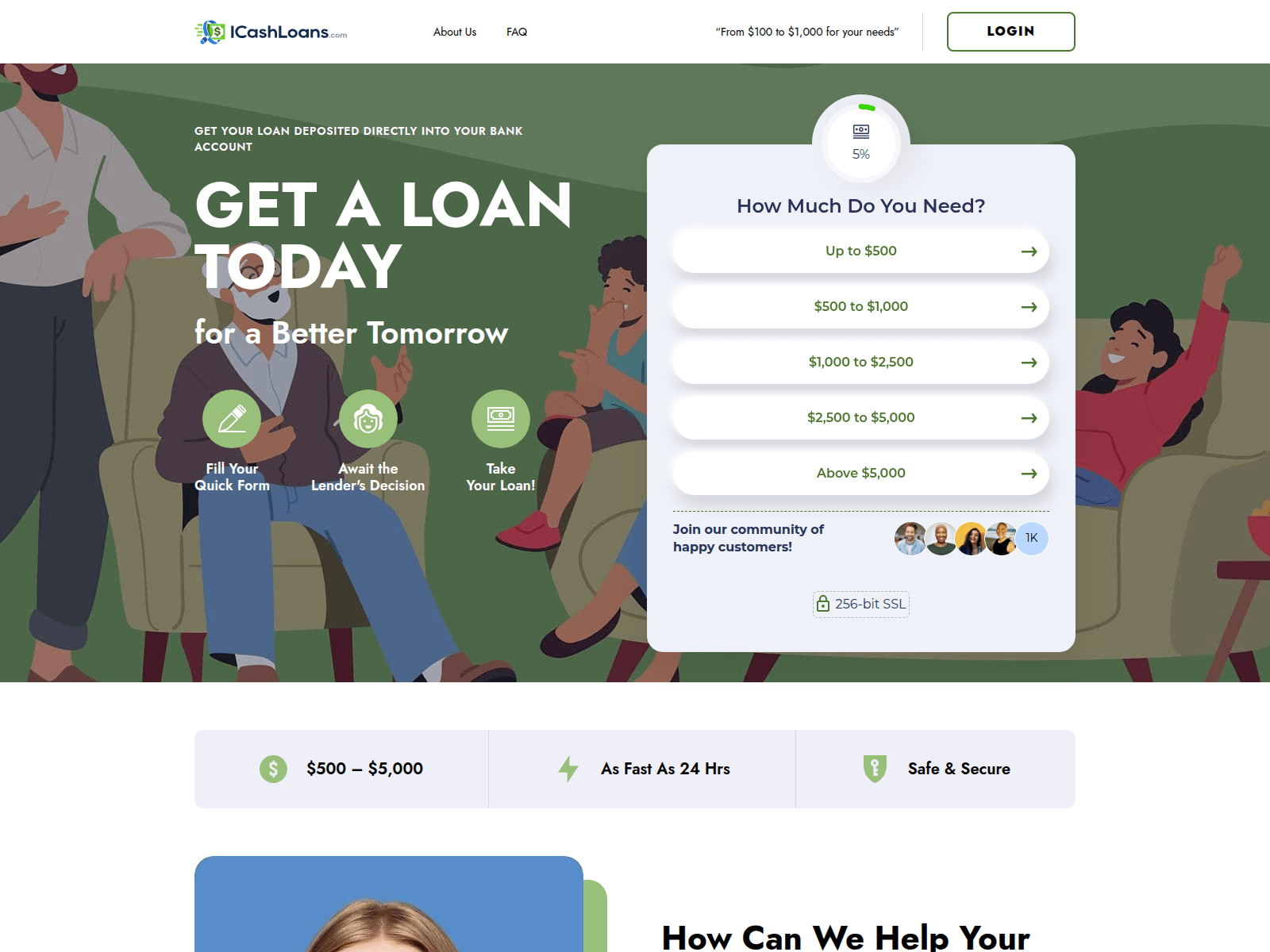 Screenshot of icashloans.com