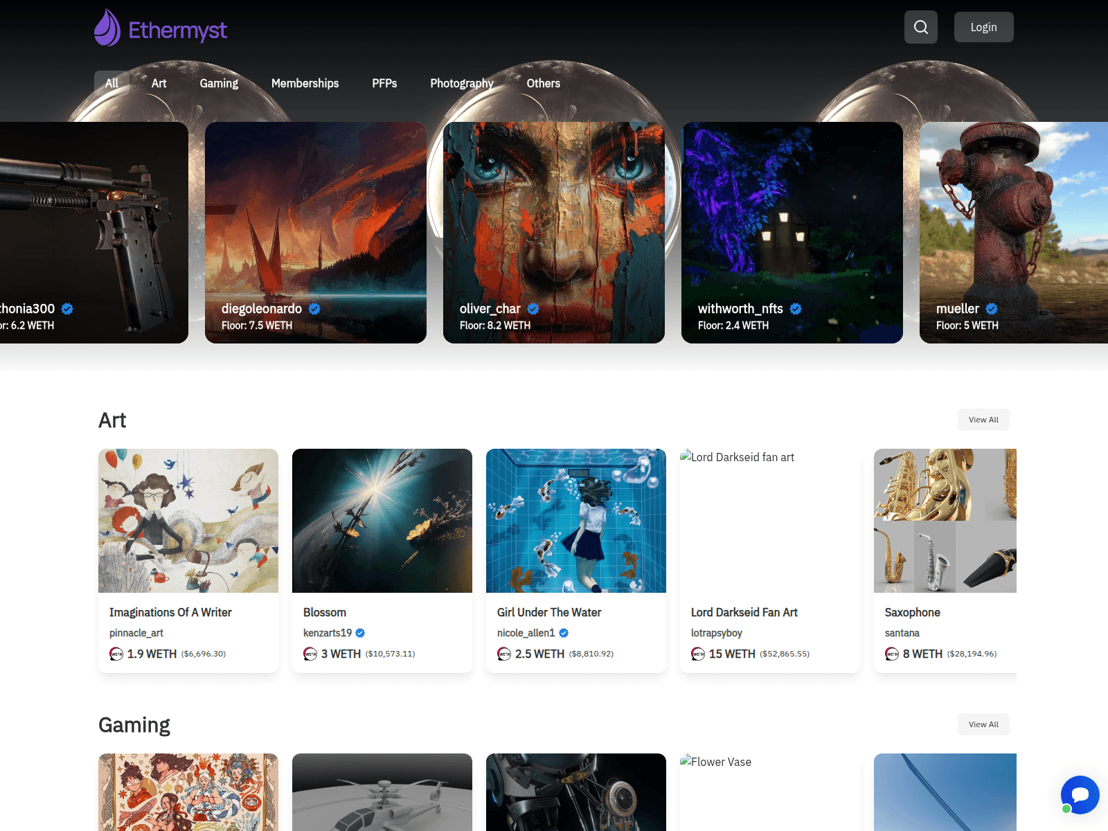 Screenshot of ethermyst.com
