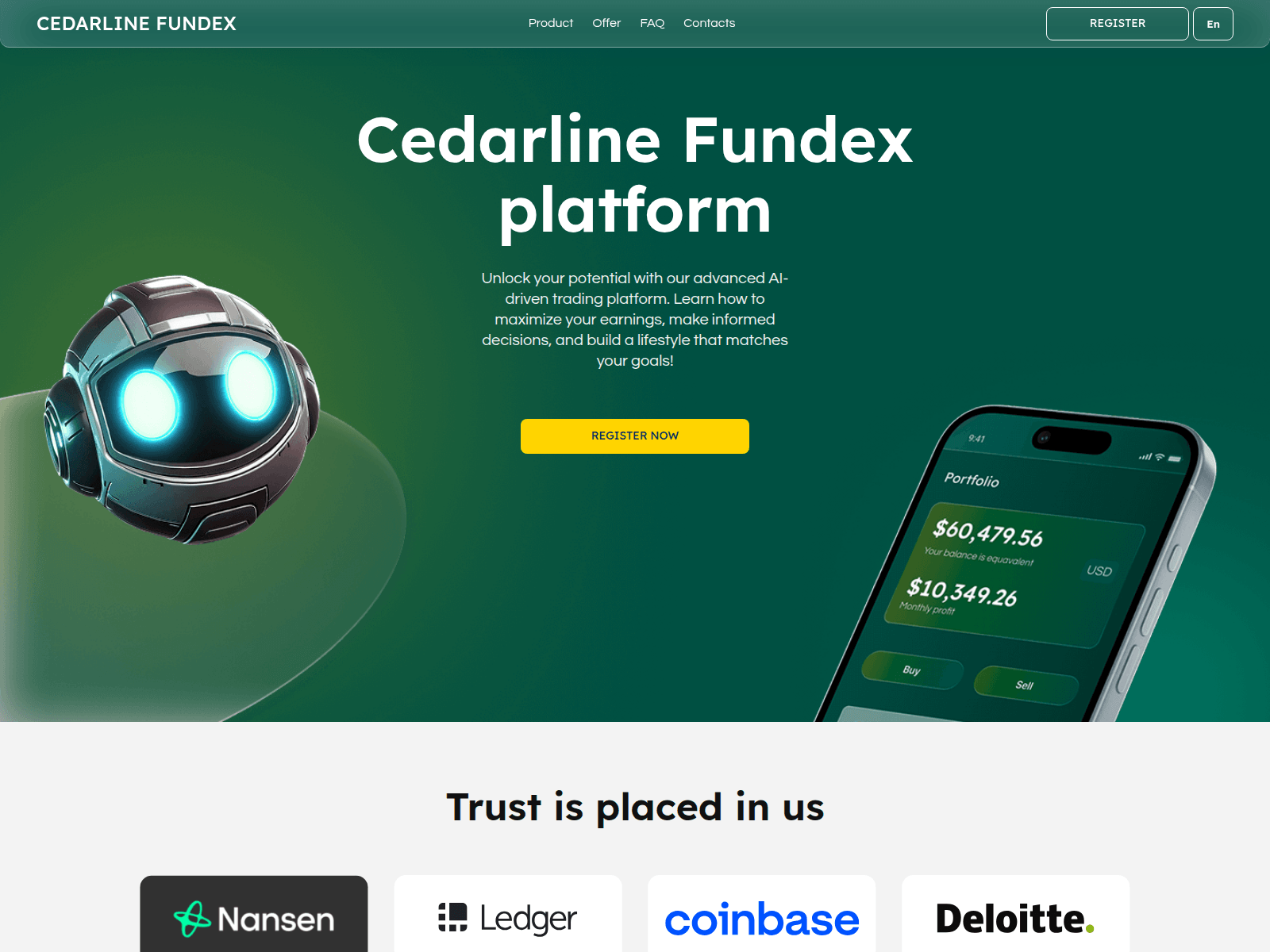 Screenshot of cedarline-fundex.com