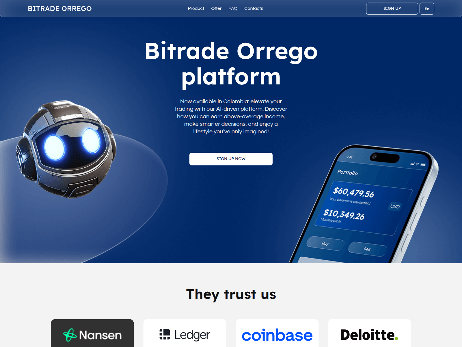 Screenshot of bitrade-orrego.com