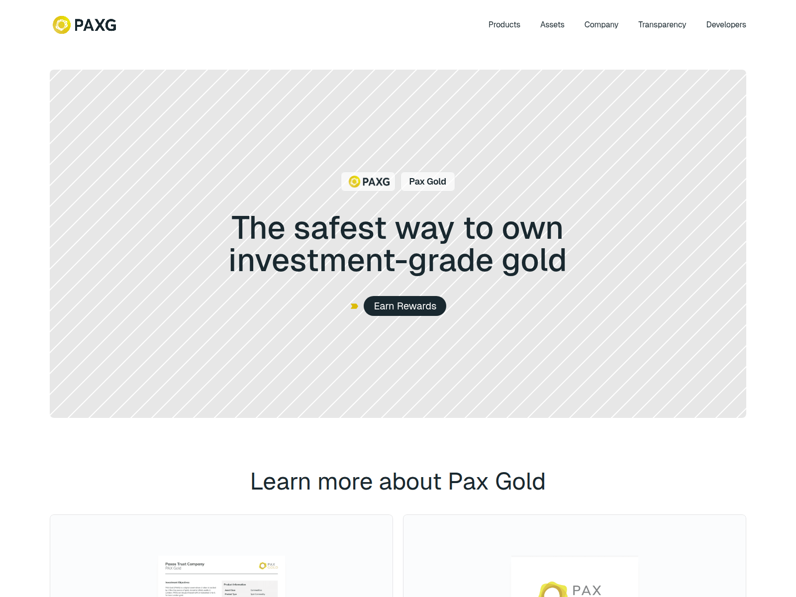 Screenshot of paxosgift.com