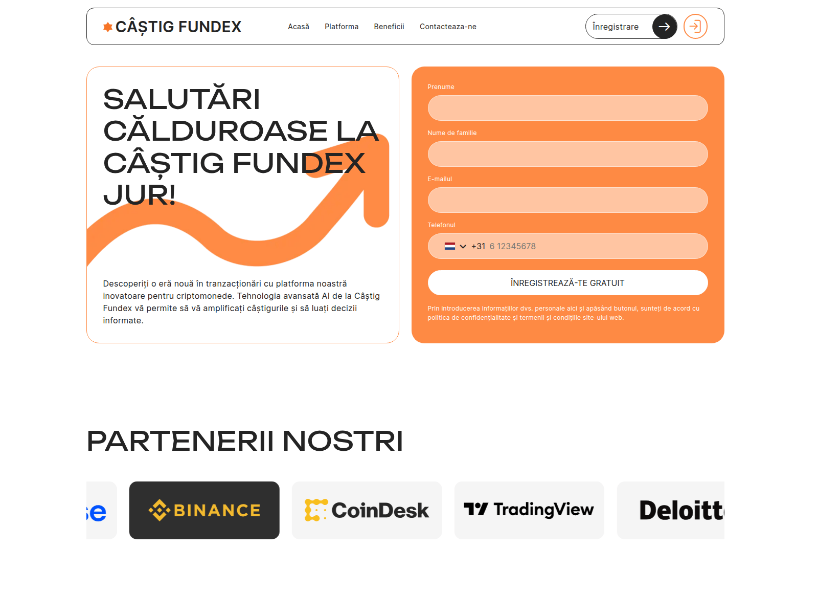 Screenshot of castig-fundex.com