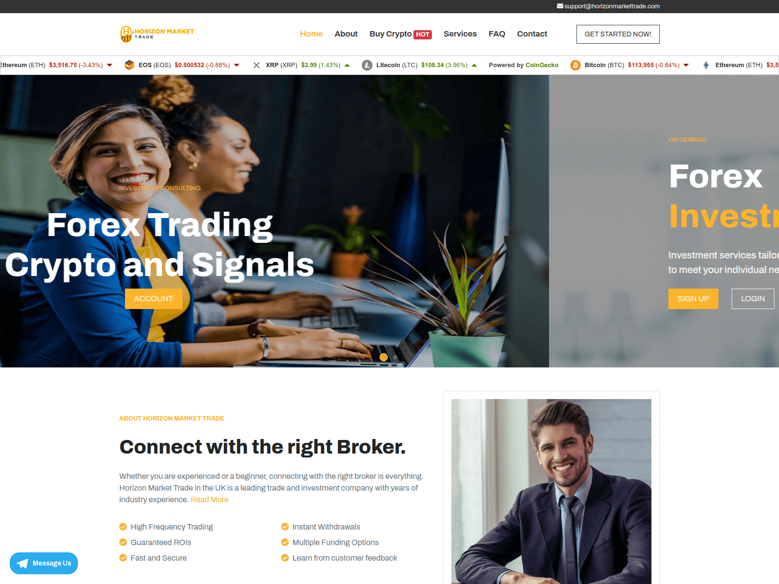 Screenshot of horizonmarkettrade.com