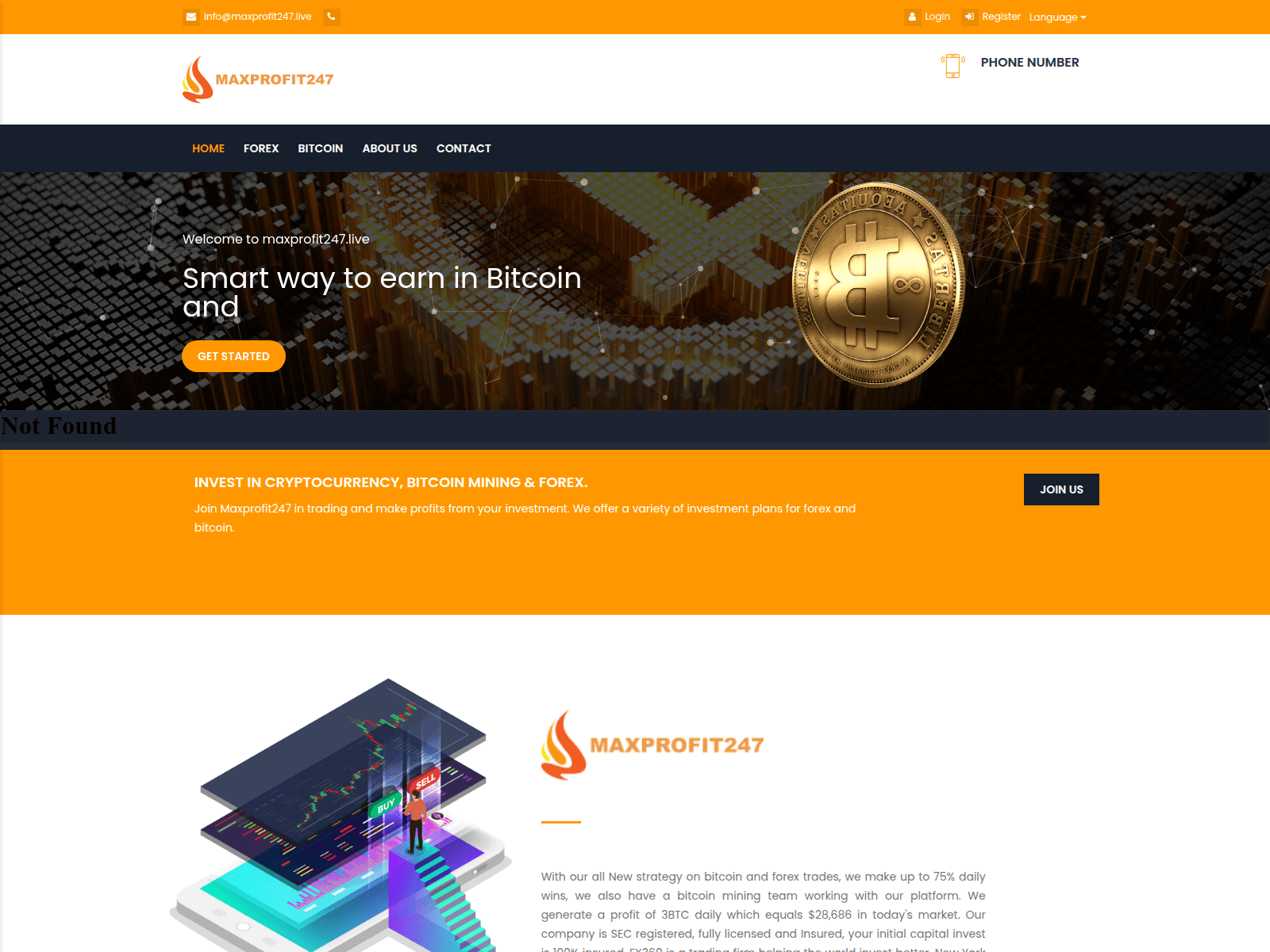 Screenshot of maxprofit247.live