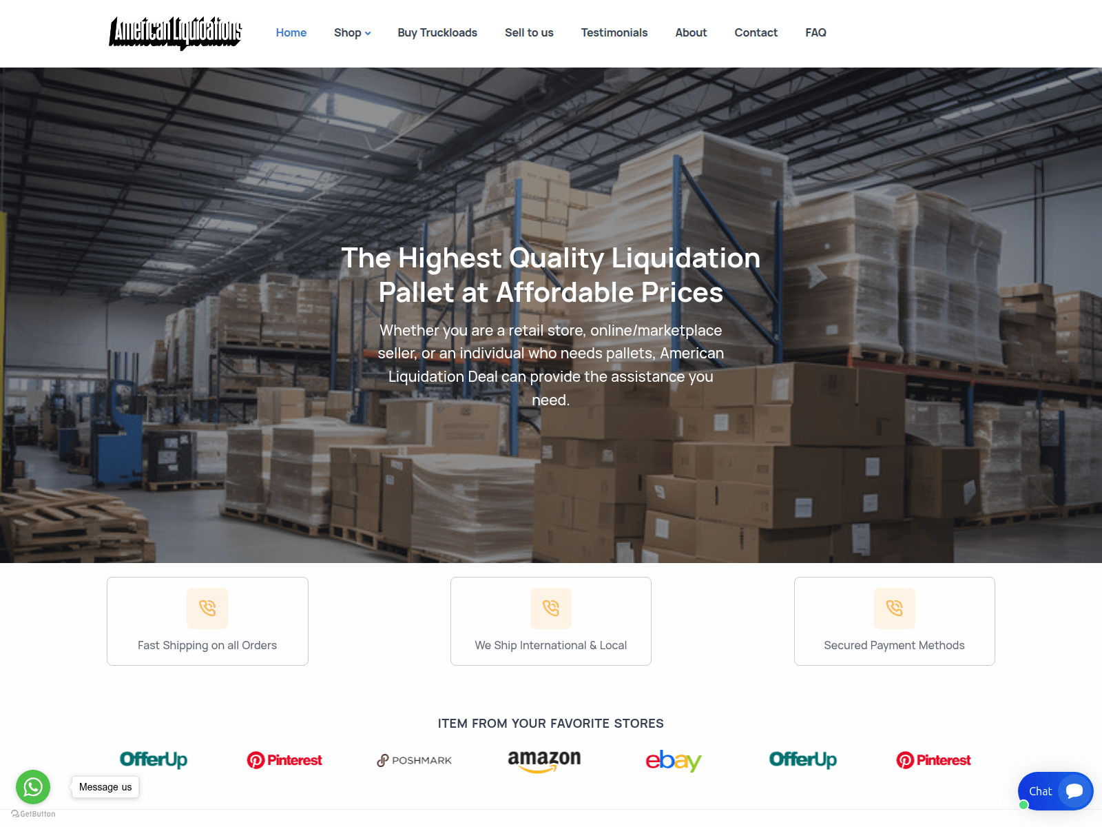 Screenshot of americanliquidationdeal.com
