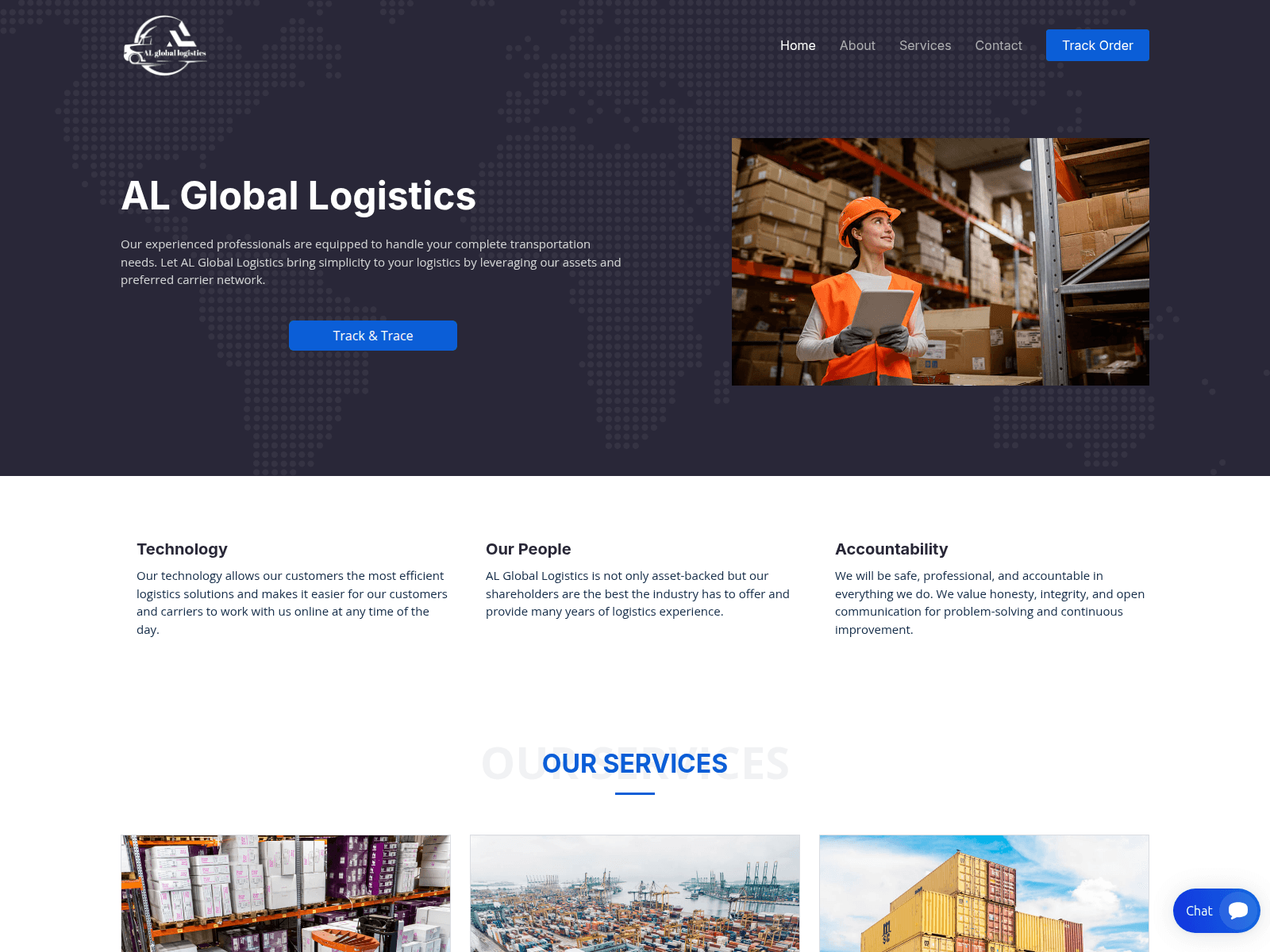 Screenshot of algloballogistics.com