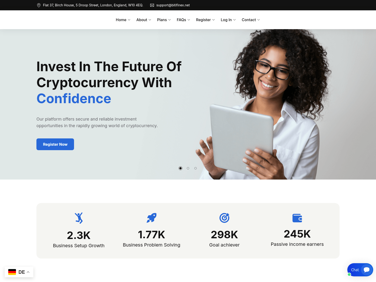 Screenshot of bitifinex.net