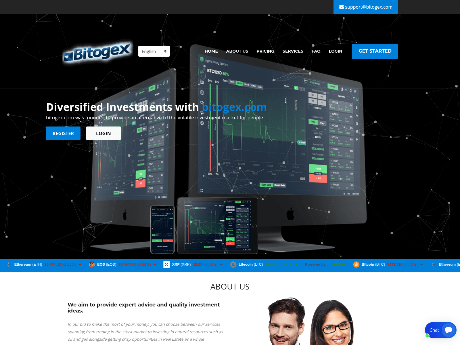 Screenshot of bitogex.com