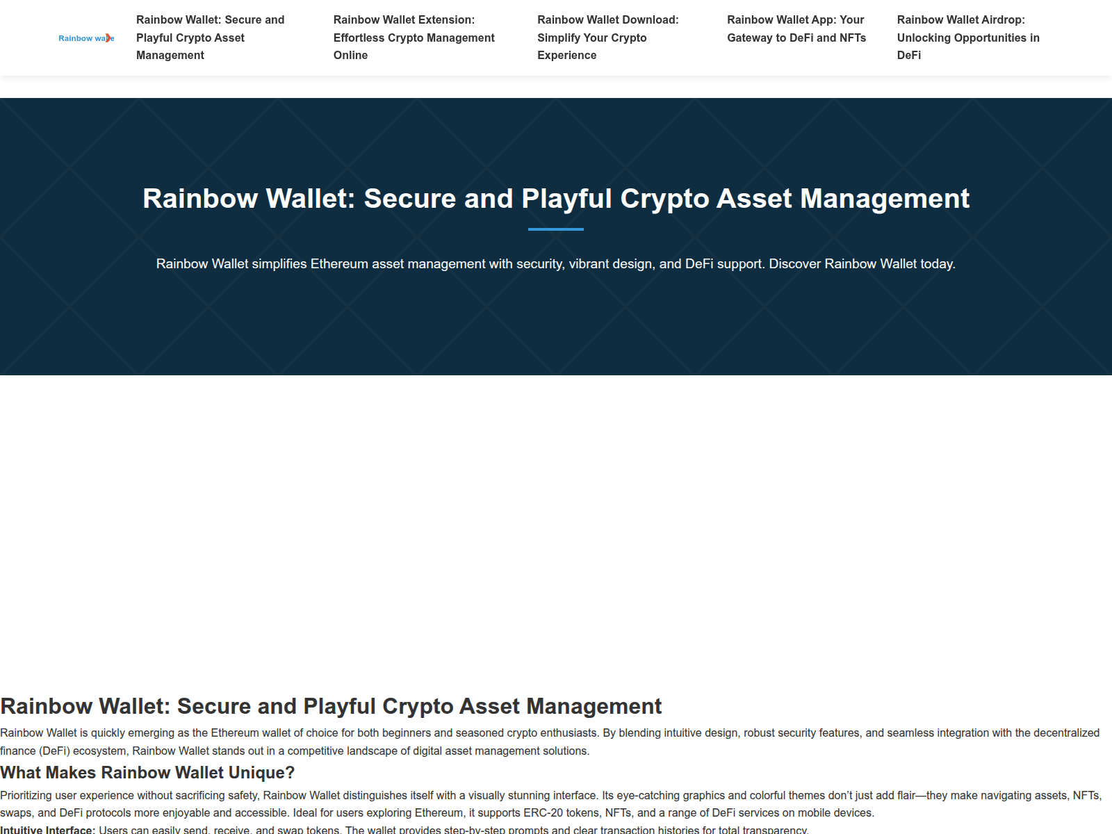 Screenshot of rainbowwallet.net