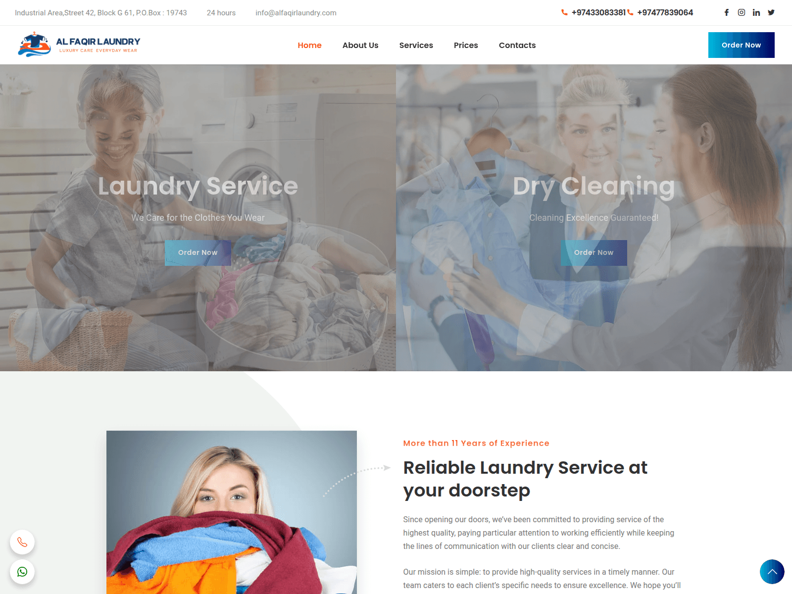 Screenshot of alfaqirlaundry.com
