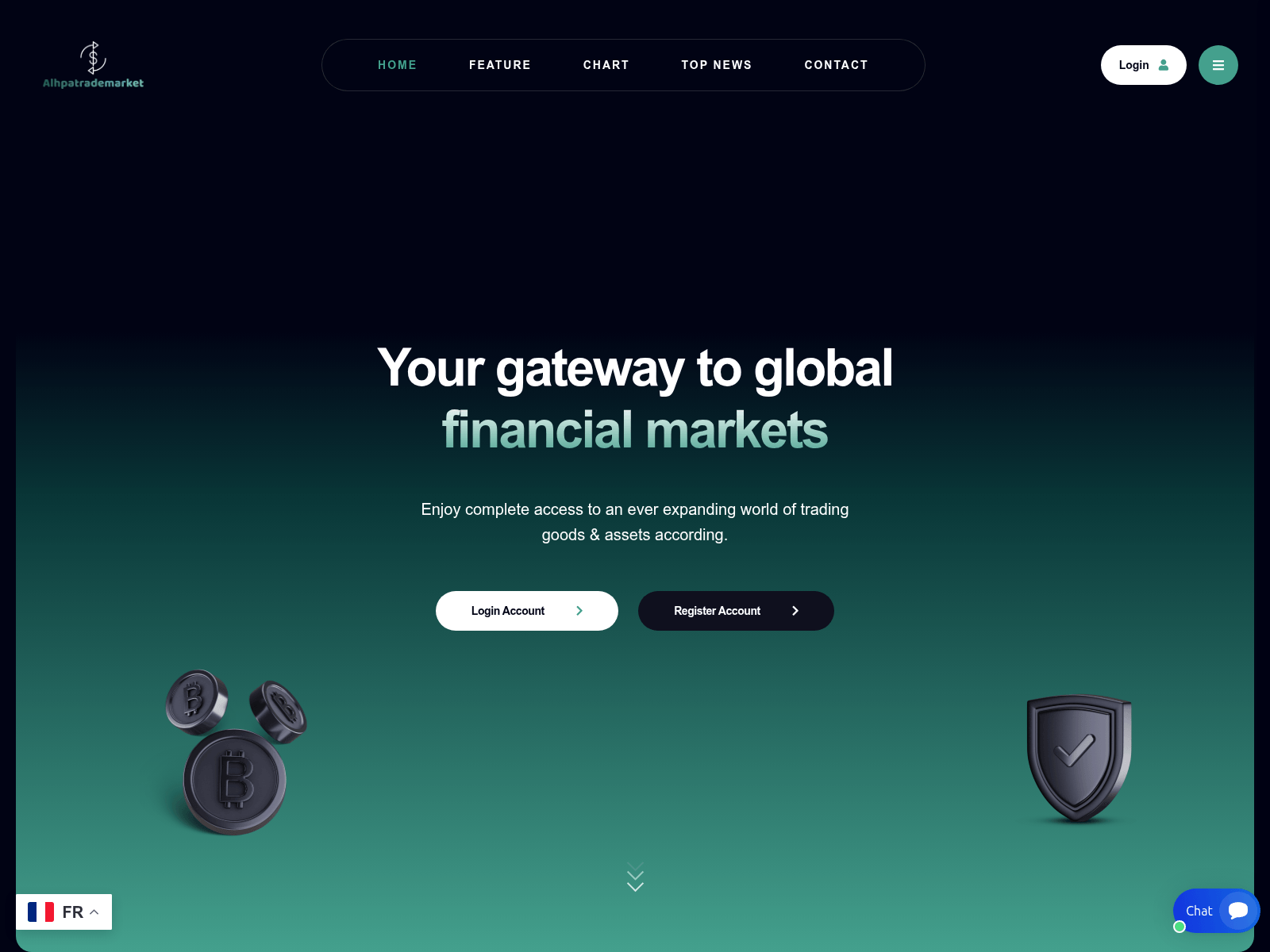 Screenshot of alhpatrademarket.com