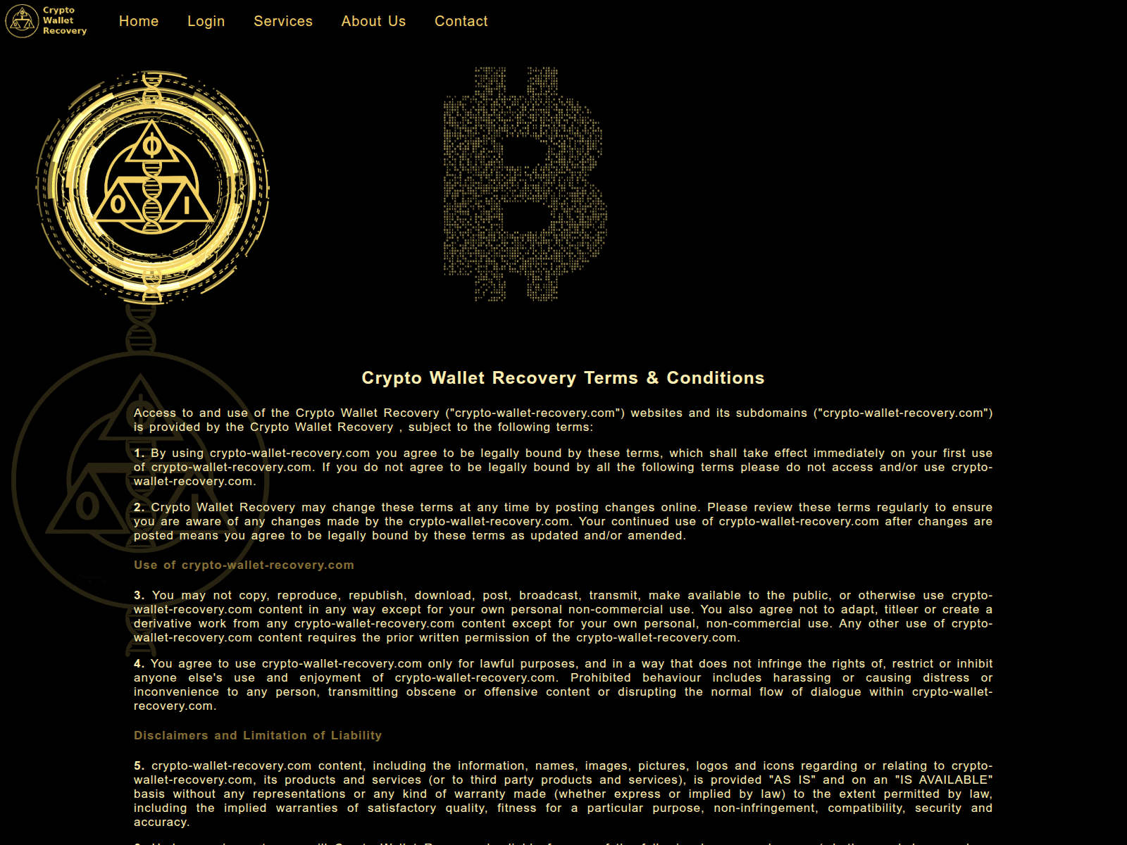 Screenshot of crypto-wallet-recovery.com