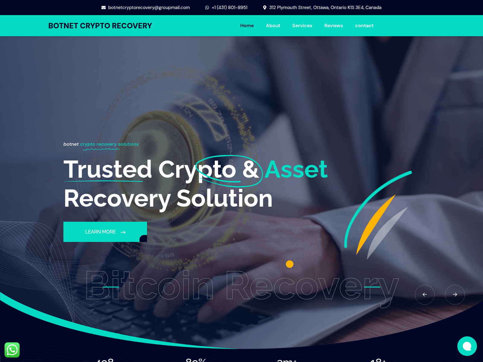 Screenshot of botnetcryptorecovery.com