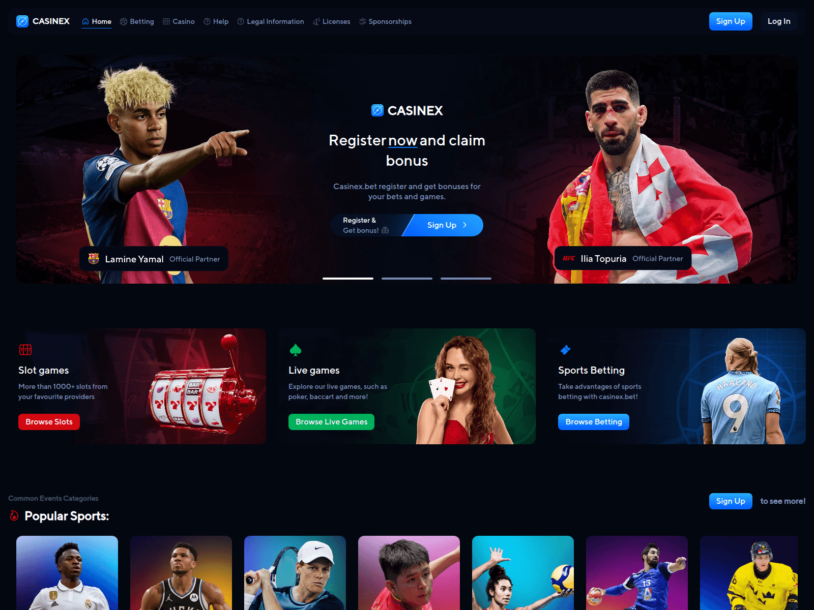 Screenshot of casinex.bet