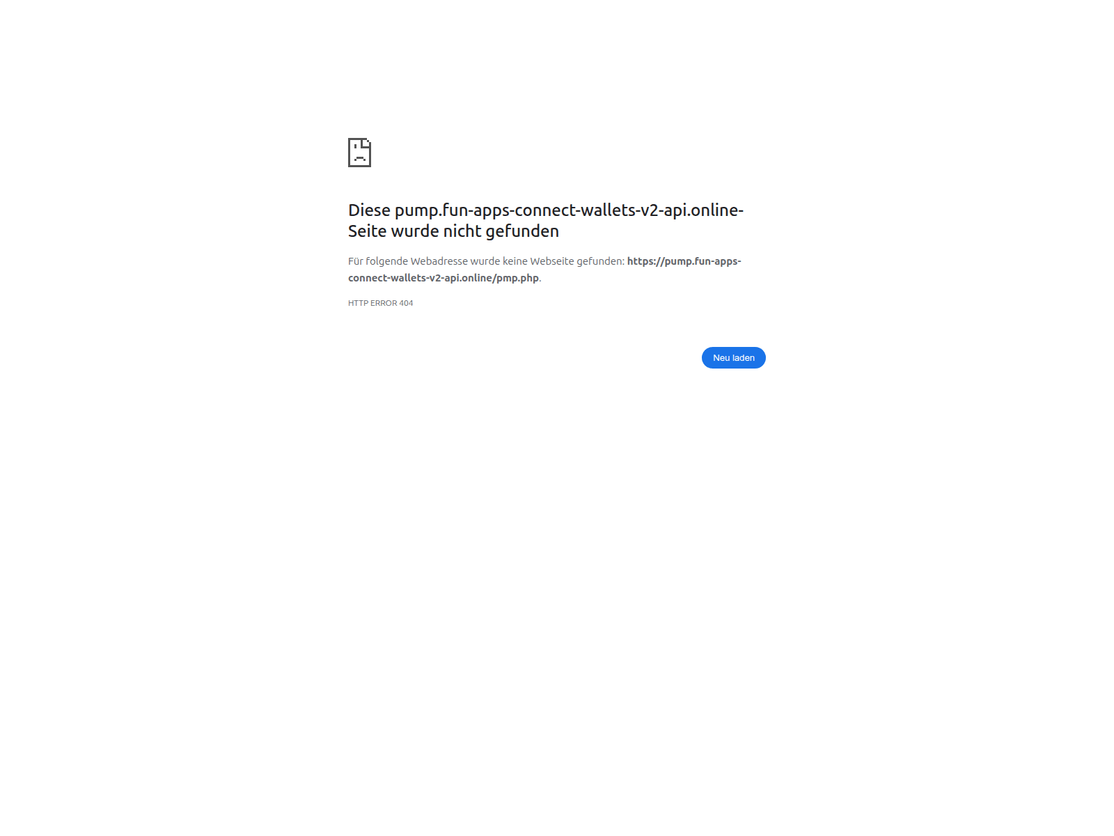 Screenshot of pump.fun-apps-connect-wallets-v2-api.online