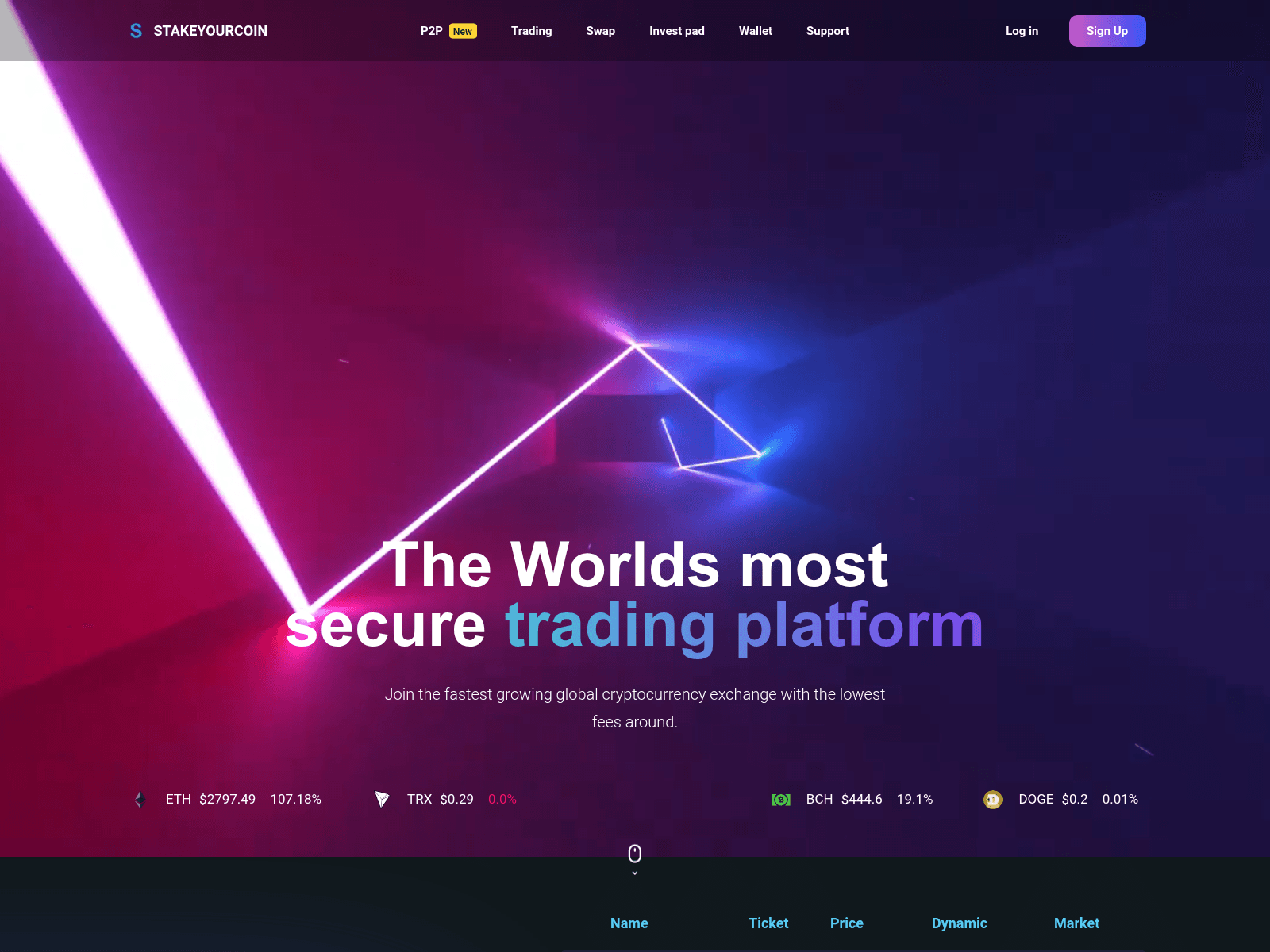 Screenshot of stakeyourcoin.com