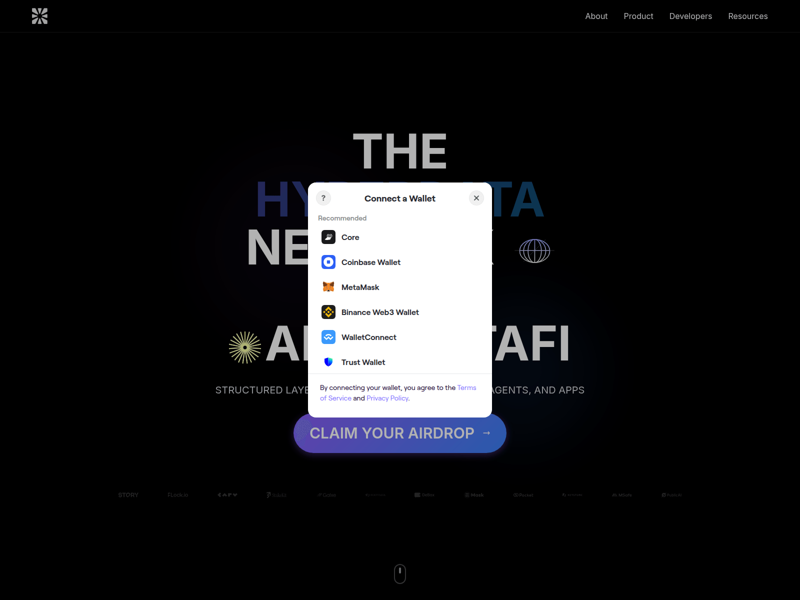 Screenshot of chainbase.pro