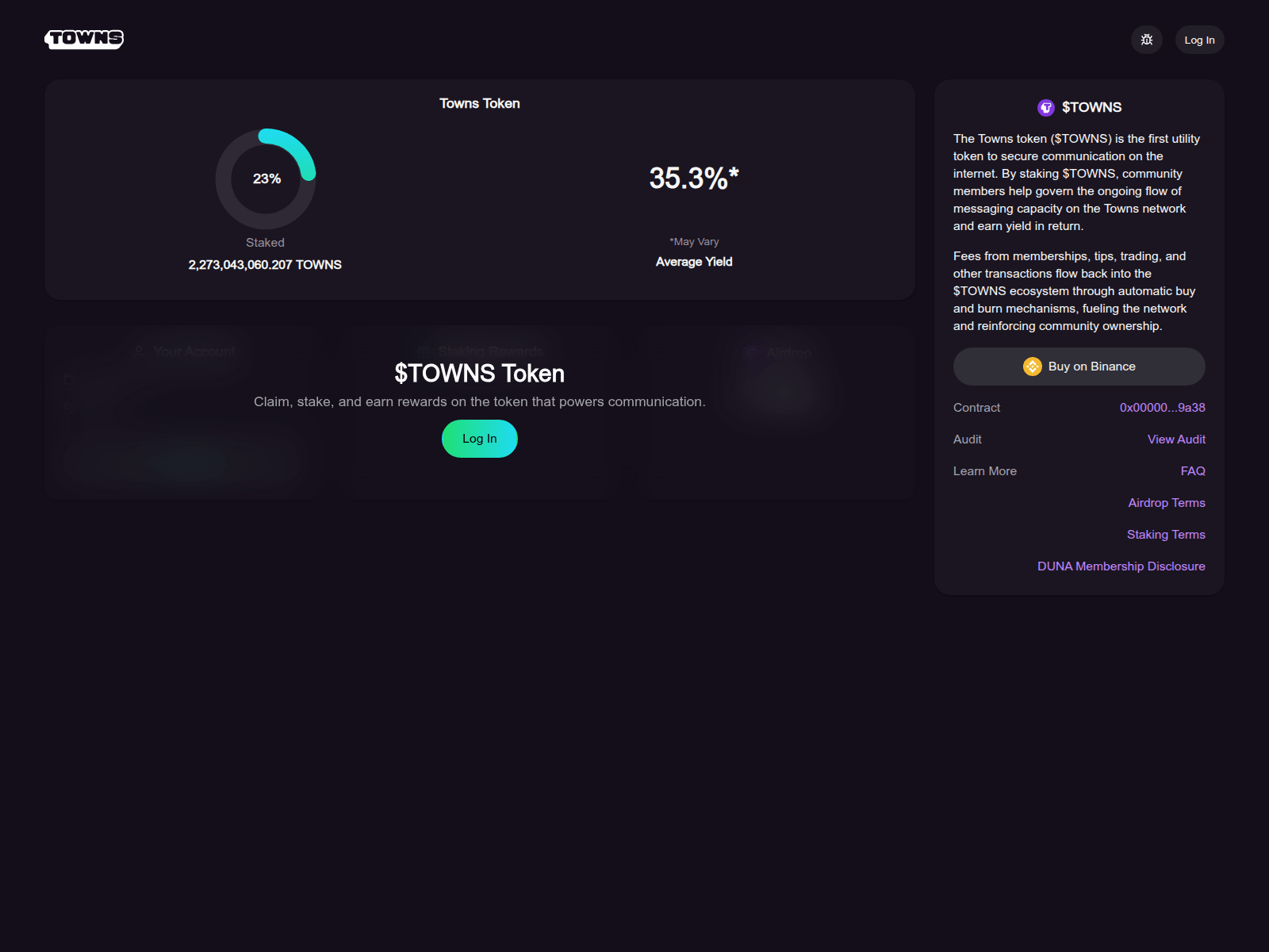 Screenshot of airdrop-towns.xyz