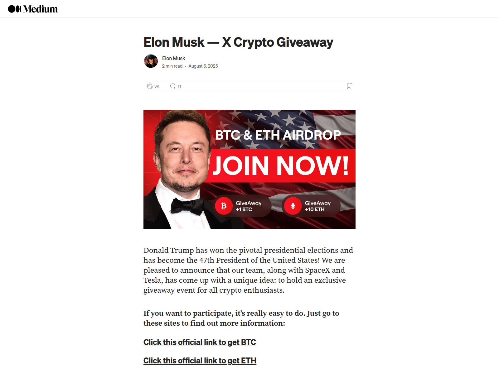 Screenshot of elonairdrop2025.live