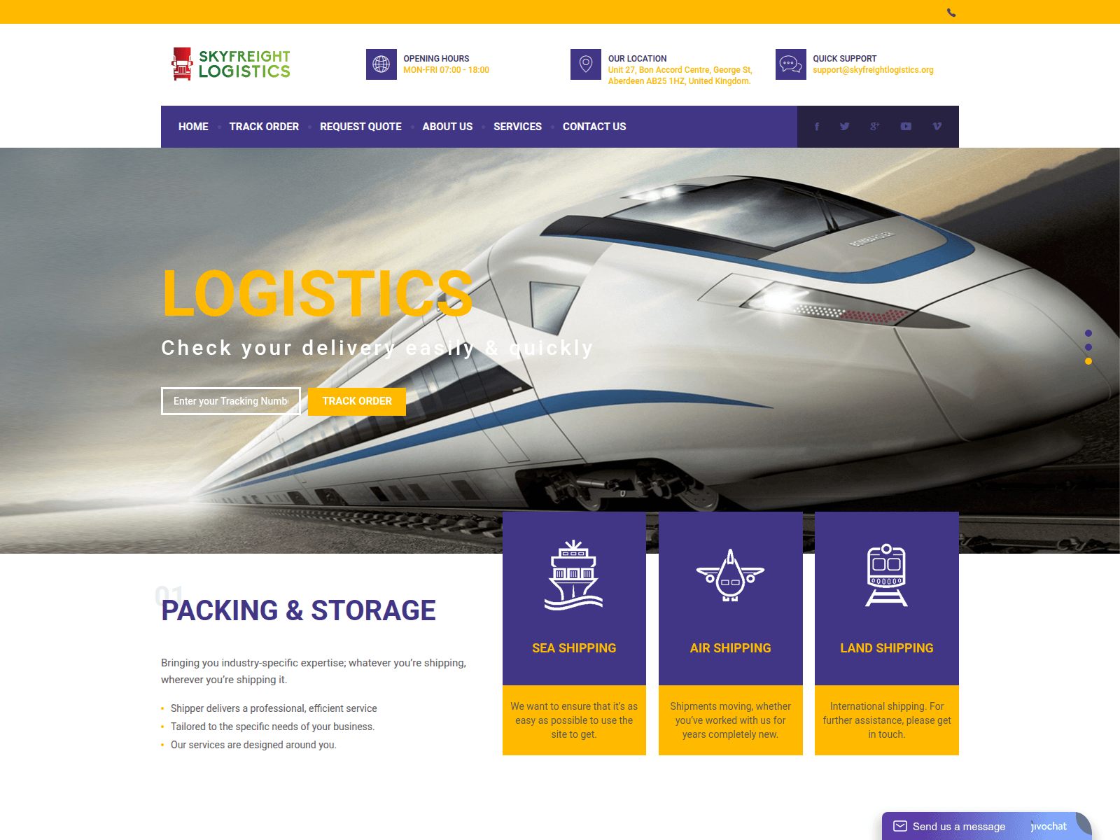 Screenshot of skyfreightlogistics.org