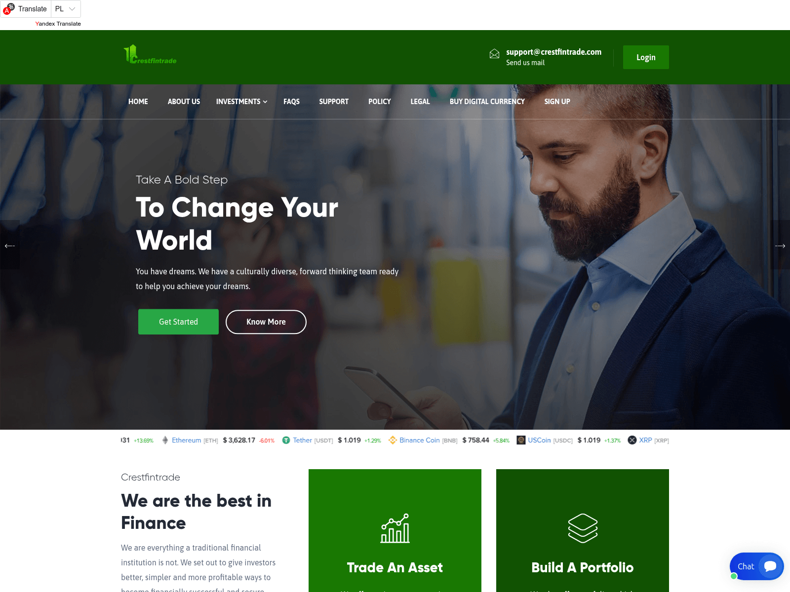 Screenshot of crestfintrade.com