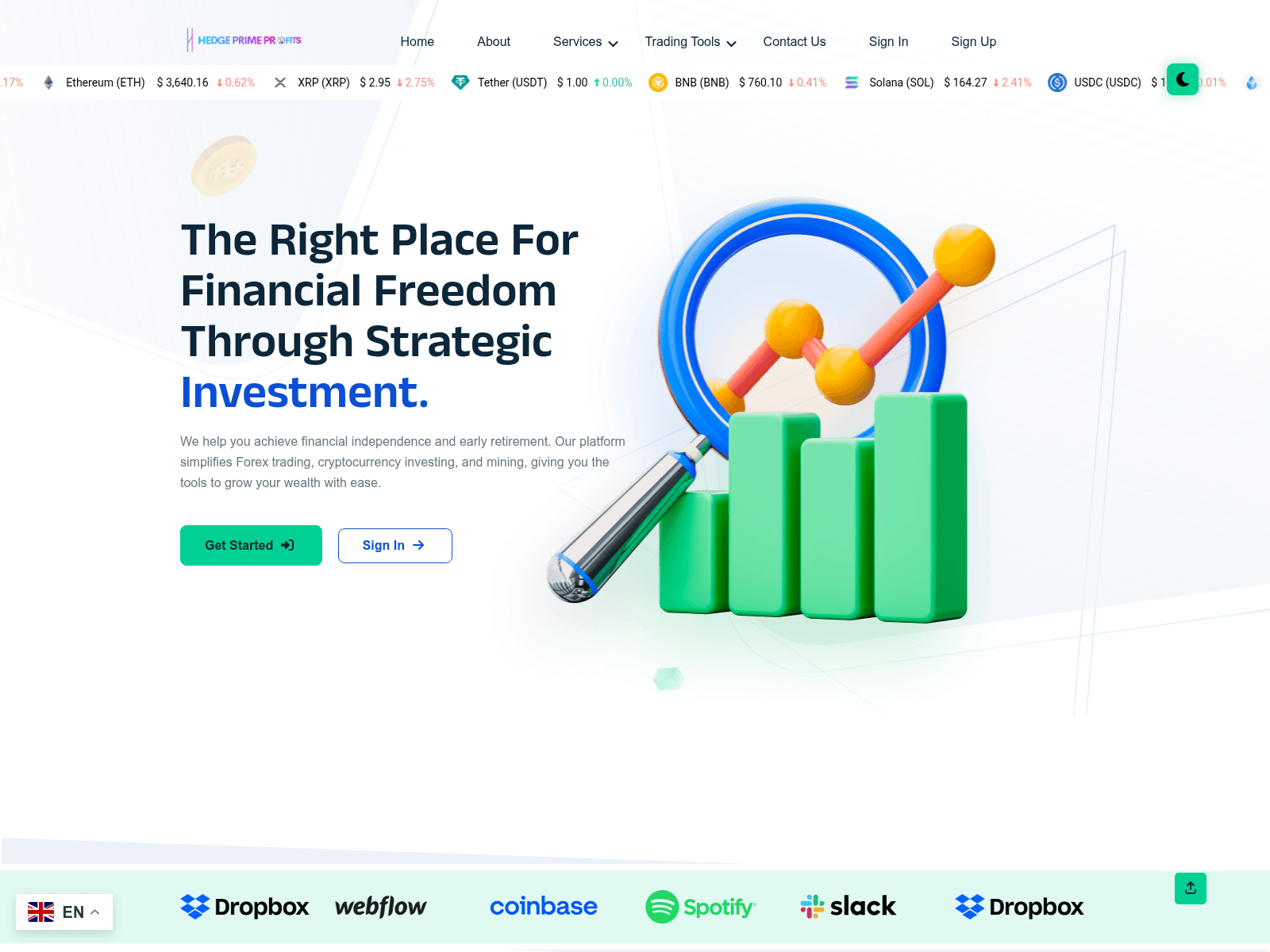 Screenshot of hedgeprimeprofits.com